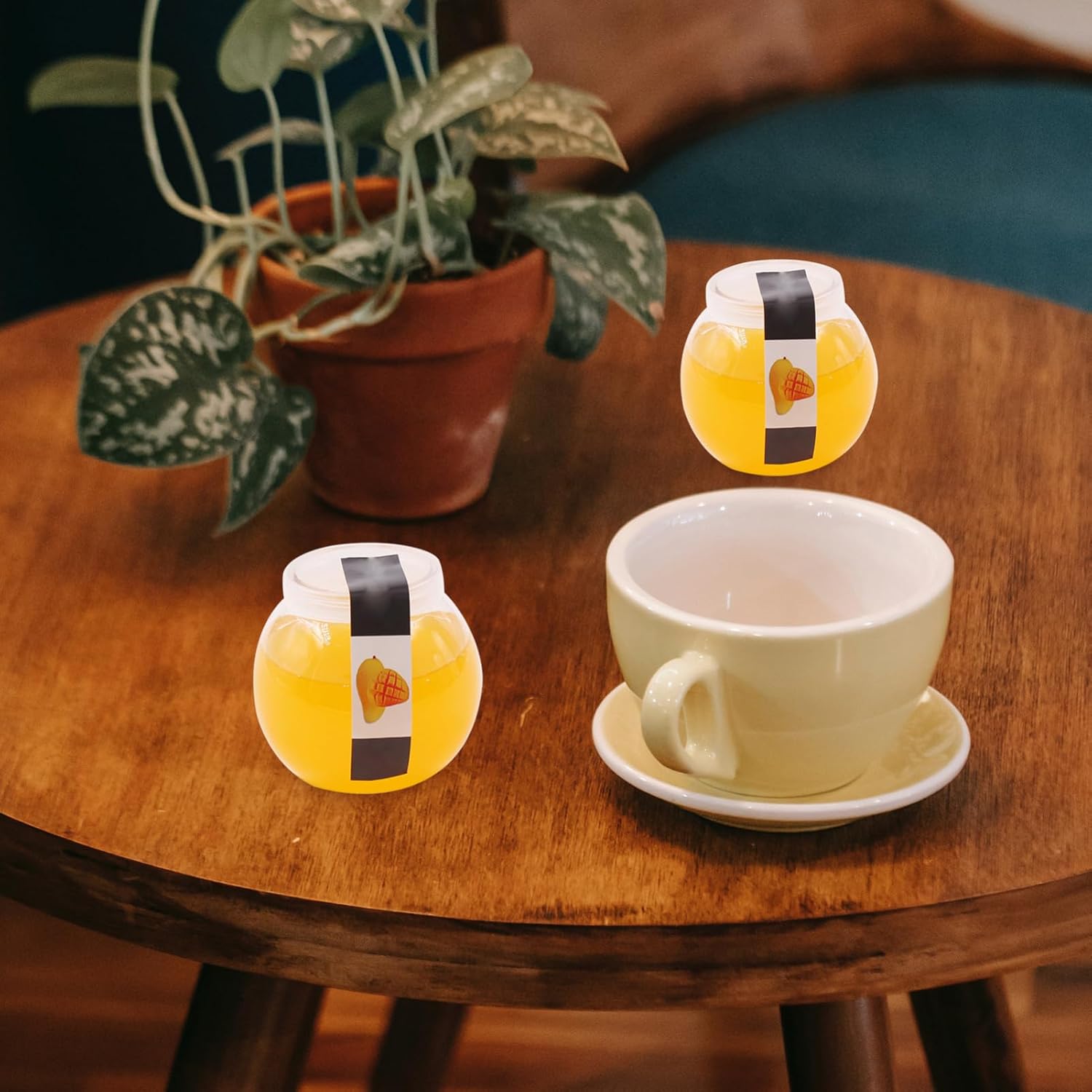 KALLORY 50 Pcs Plastic Cup Jelly Cup Plastic Jelly Cup Tasting Tumbler Containers with Lids Plastic Cups with Lids Party Dessert Container Plastic