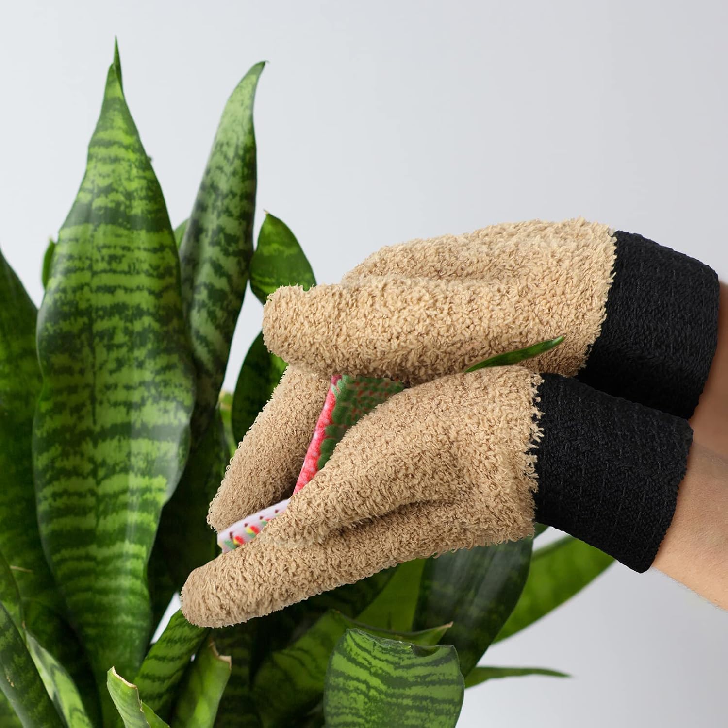 Bencailor 3 pares de guantes de microfibra para el polvo con manoplas de polvo para el pulgar, guantes de limpieza para el hogar, sin arañazos,