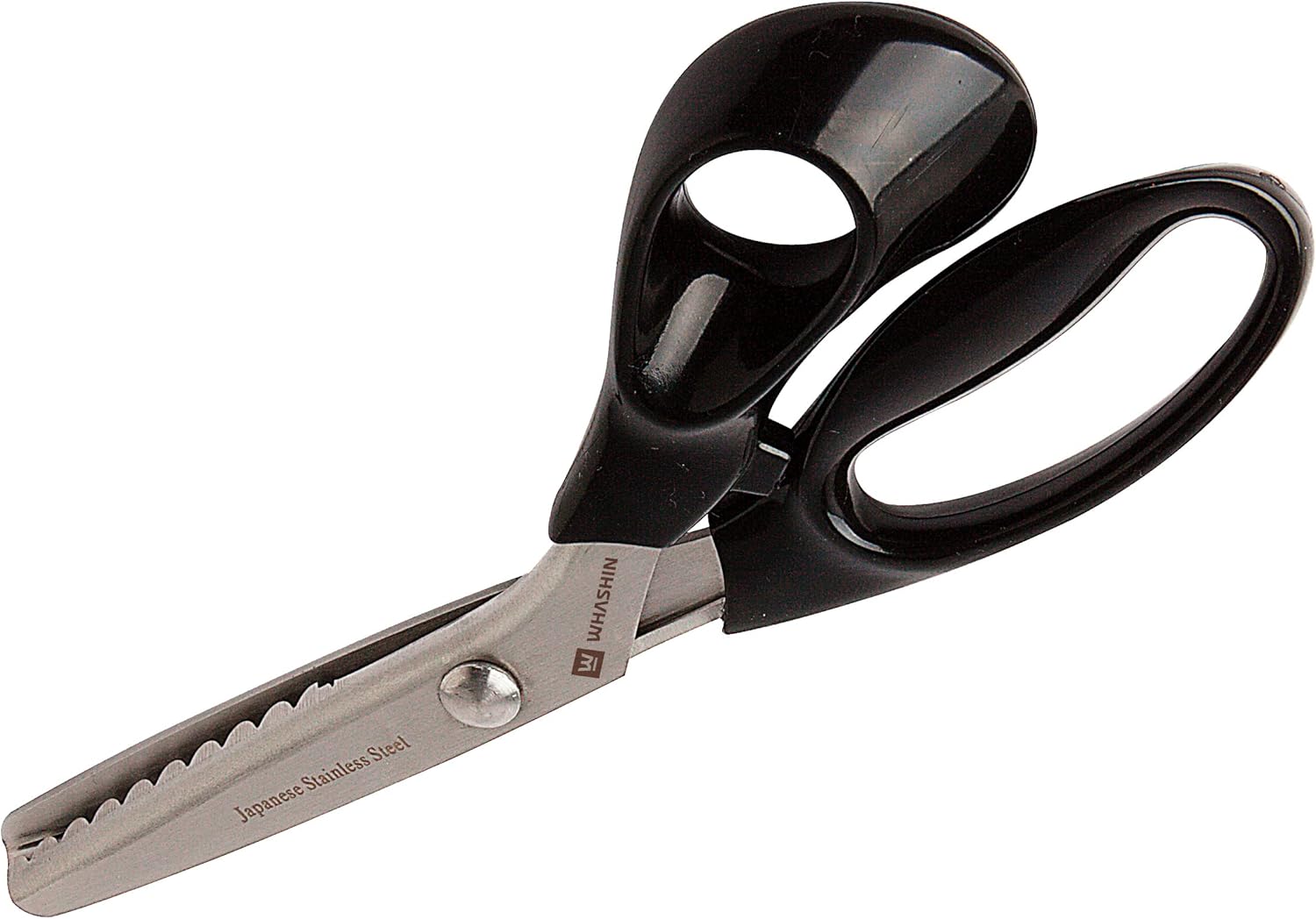 Tijeras festoneadas (078) – Tijeras multiusos, ultra afiladas, agarre suave, costura de acero inoxidable, agarre cómodo de TPR, tijeras de