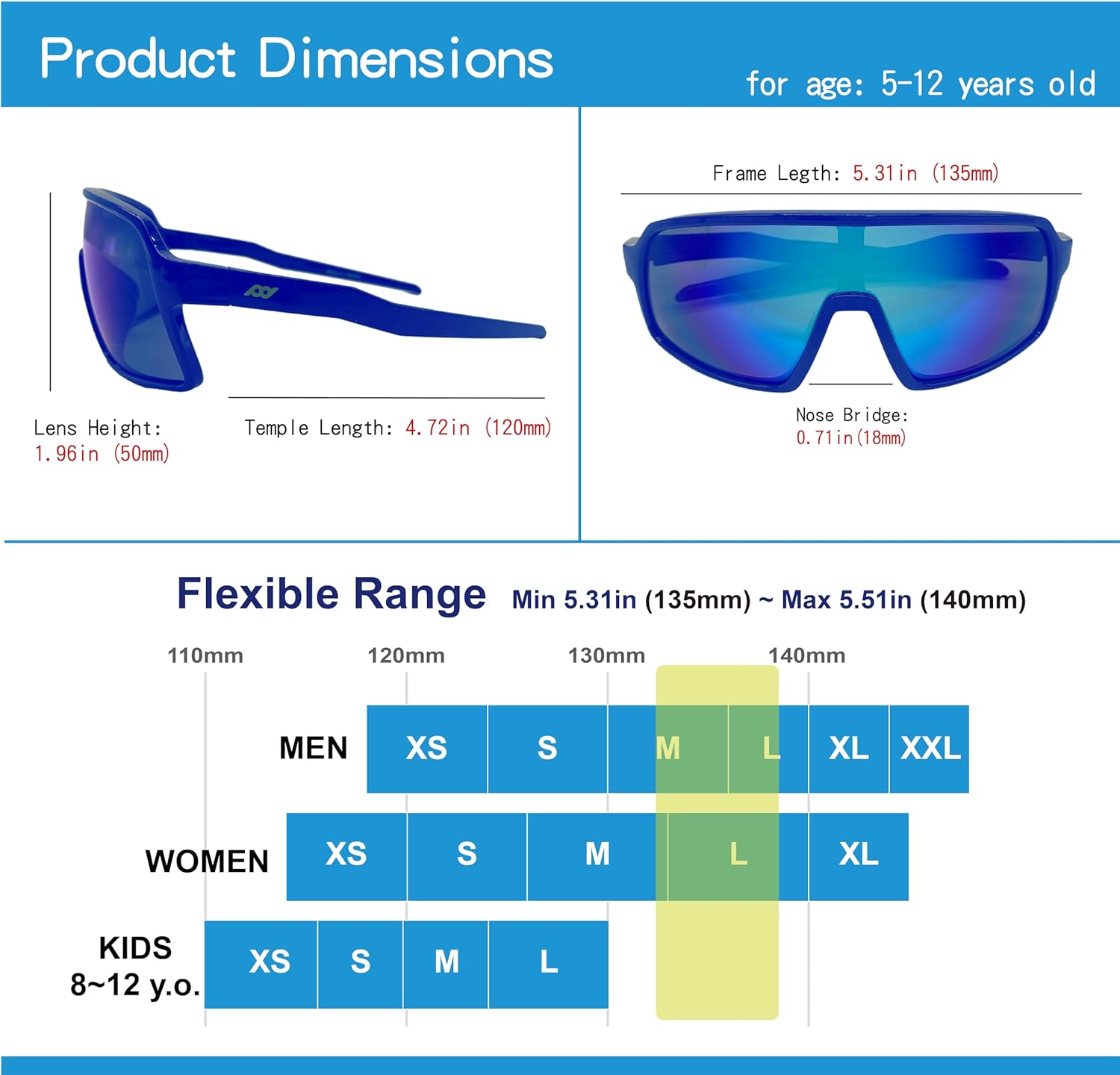 XII WY – Lentes de sol polarizados con protección UV y goma flexible para niños y niñas