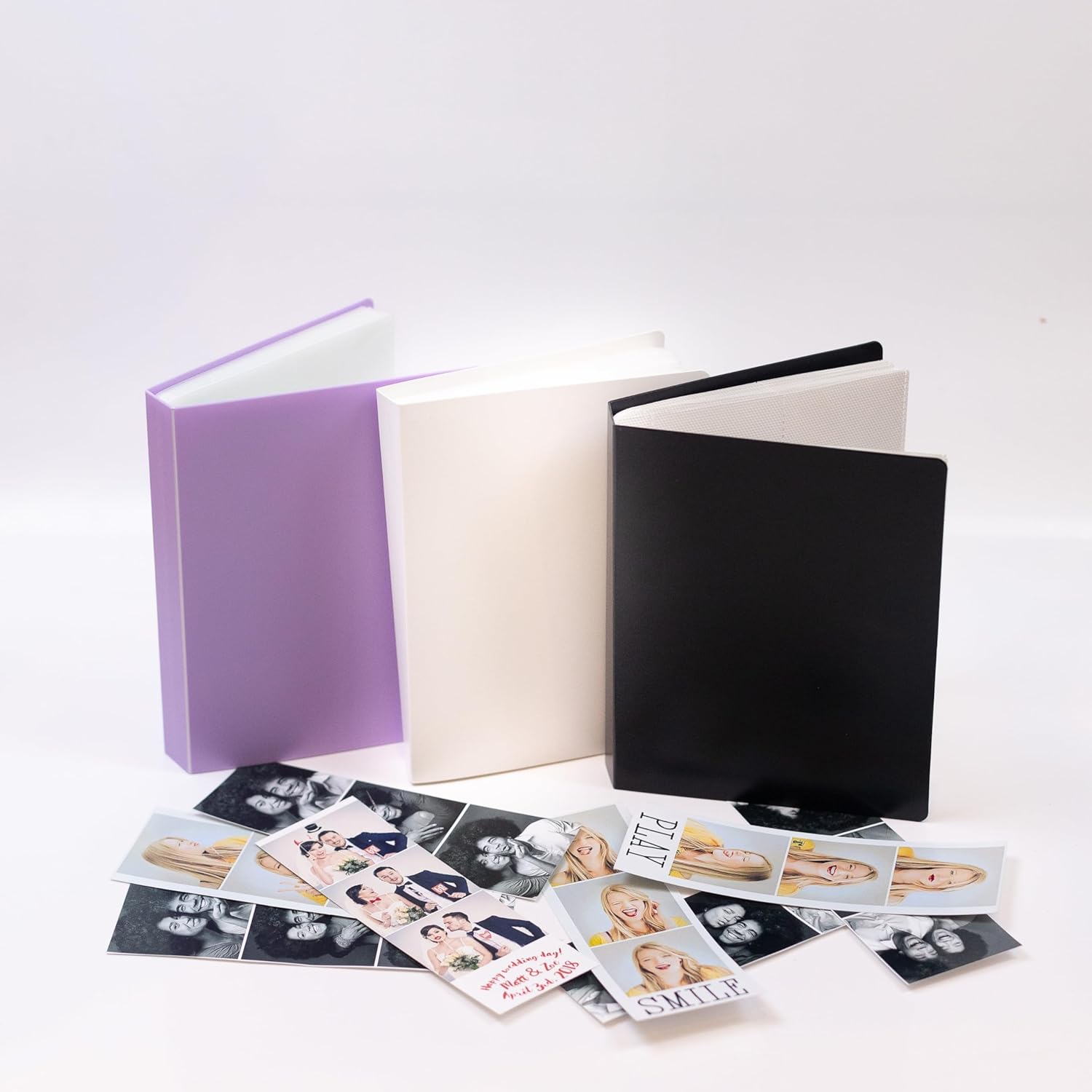 Álbum de fotos de cabina de fotos, para bodas o fiestas, con capacidad para 120 tiras de fotos de 2 x 6 pulgadas, deslizables (2 x 6, lavanda, 1)