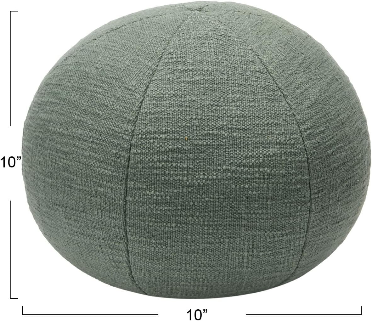 Creative Co-Op Almohada de algodón Slub Orb, 10 pulgadas de largo x 10 pulgadas de ancho x 4 pulgadas de alto, verde