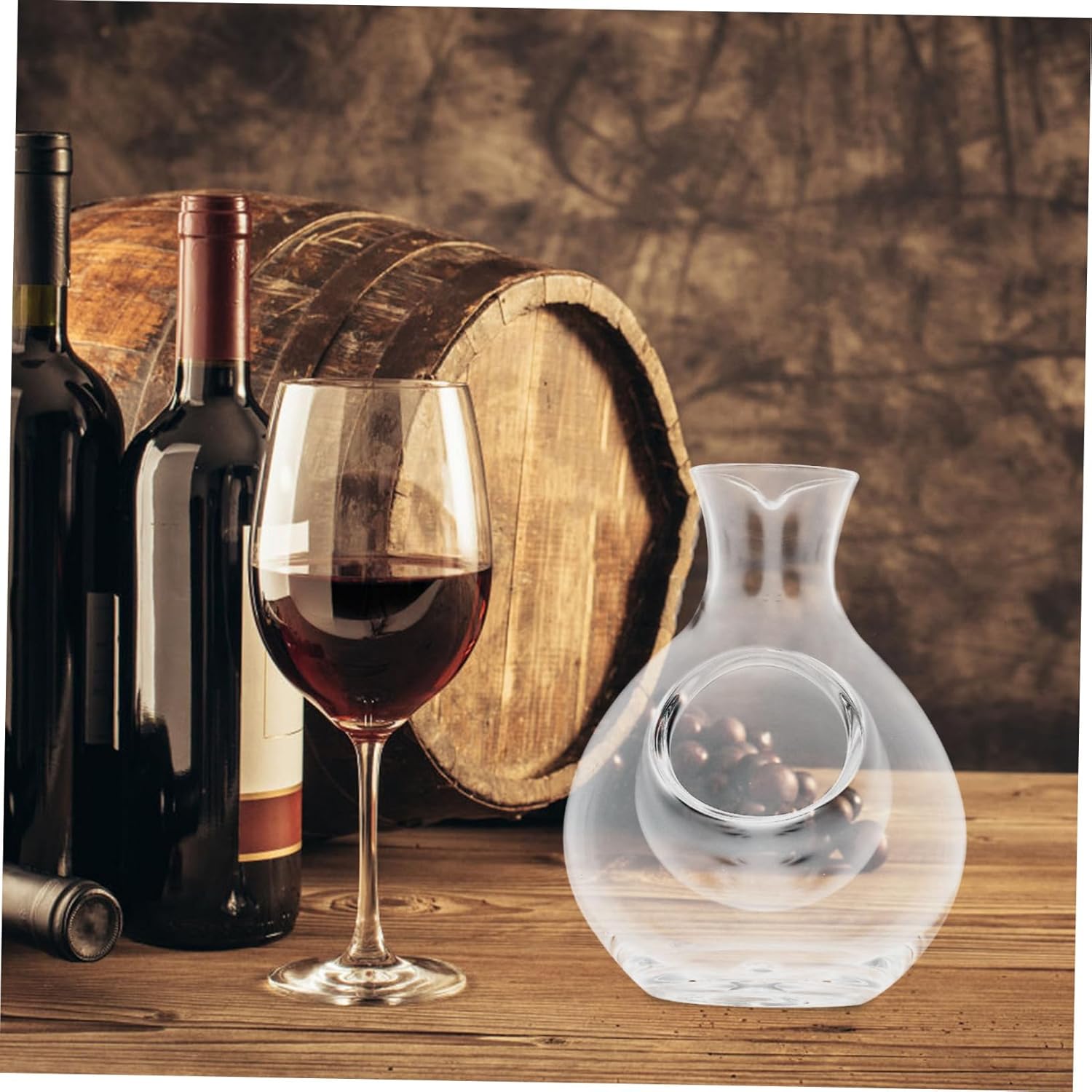 SHERCHPRY Decantador de vidrio japonés, botella de hielo, decantador de vino, dispensador de vino helado para bar (10.1 fl oz)