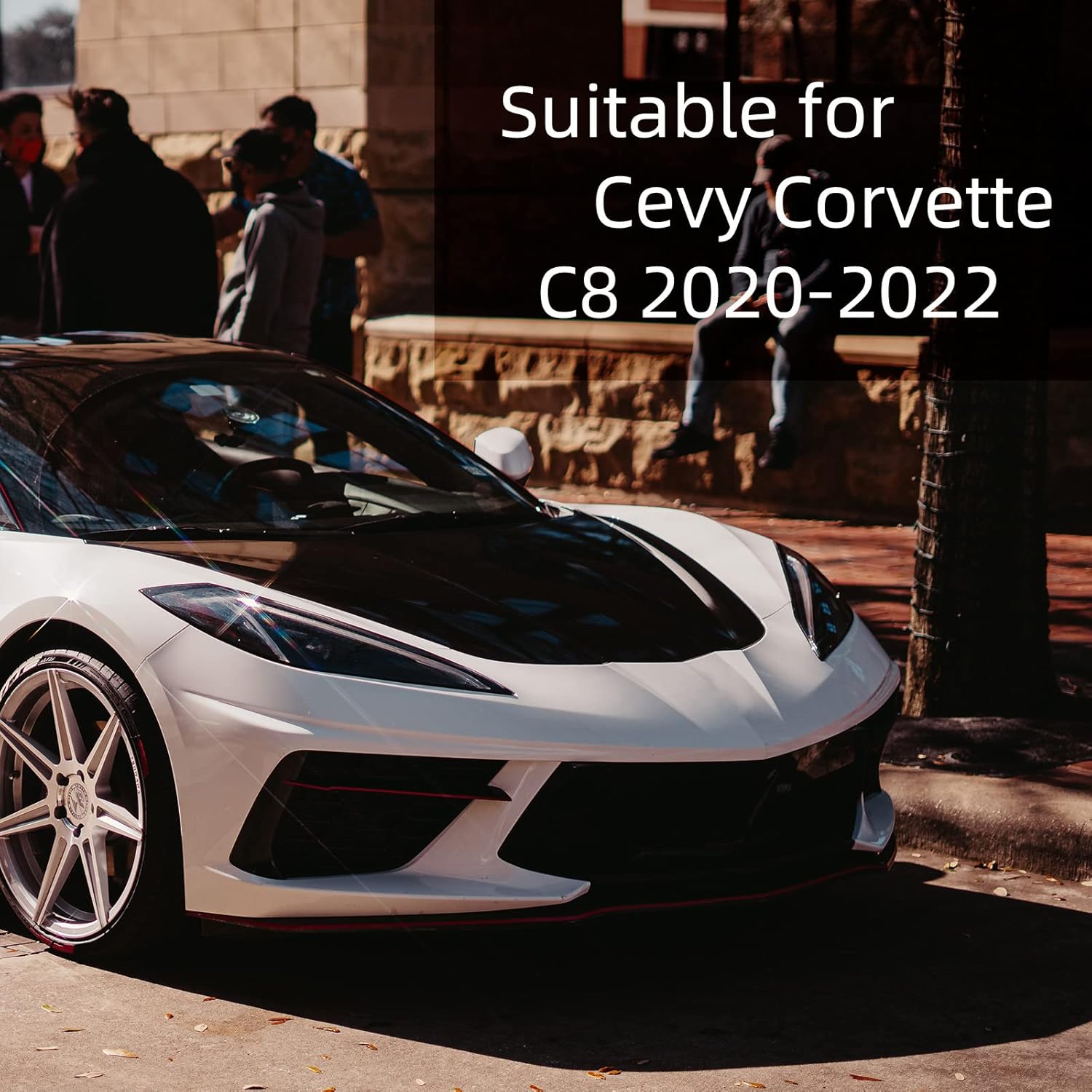 AggAuto Malla de ventilación de automóvil para Chevy Corvette C8 2020-2023, 4 piezas de aleación de aluminio con agujero de panal de abeja, juego de