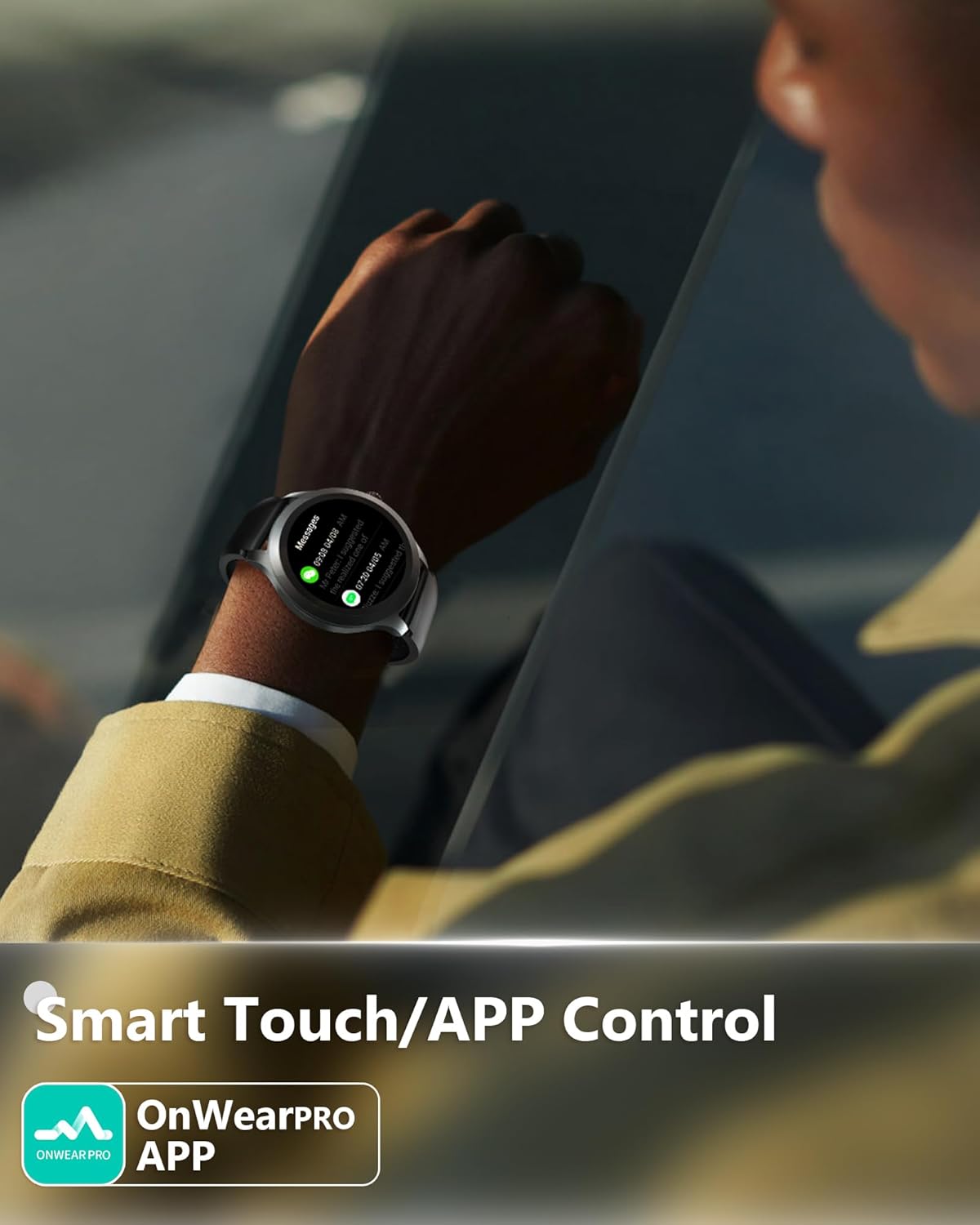 Gydom Rastreador de actividad física, reloj inteligente de 1.32 pulgadas con notificación de mensajes de llamada telefónica, impermeable IP68,