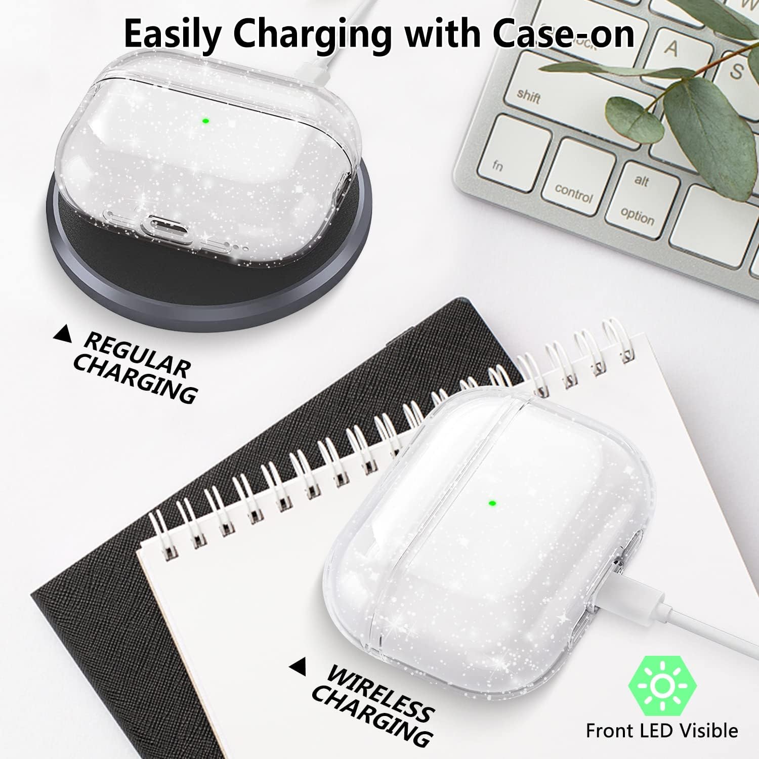 Aircawin Funda transparente para Airpods Pro 2, funda transparente de TPU suave para Airpods Pro de 2 generación, funda protectora completa,