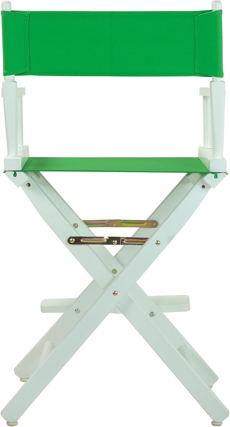 Casual Home – Silla de director de 24 in, marco blanco, con lona color verde, altura de mostrador