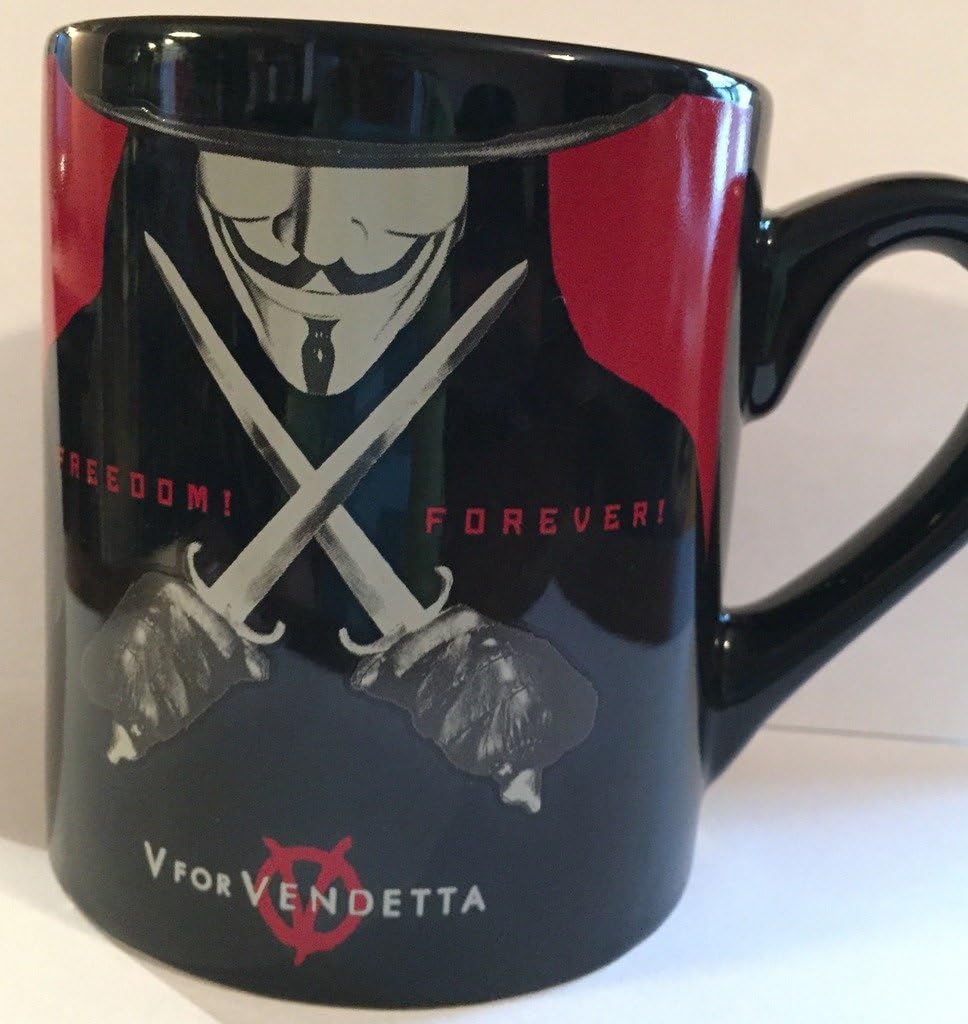 Taza negra V for Vendetta Freedom Forever