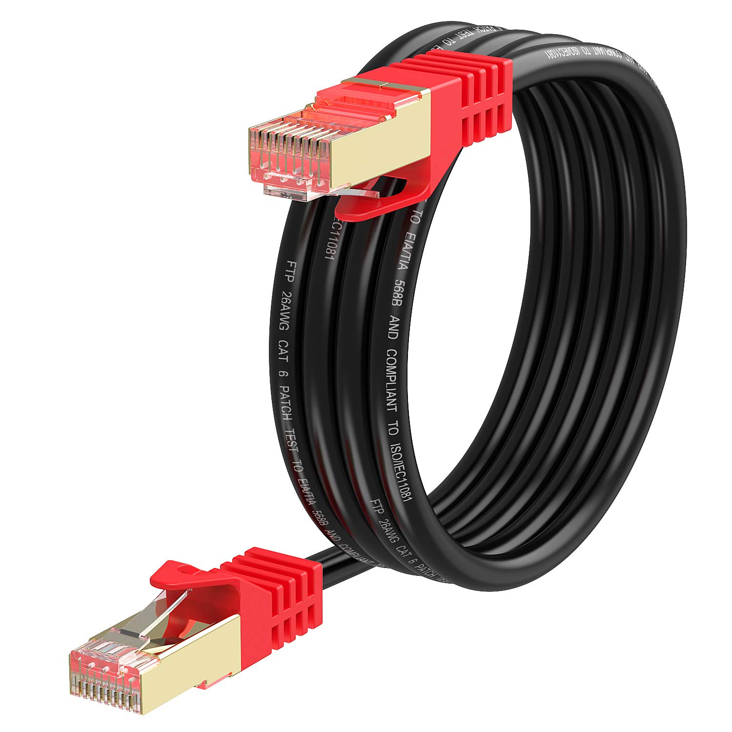 Cable Ethernet Cat 6 para exteriores, 400 pies, cable de red Cat6, resistente al agua, 26 AWG, cable de conexión RJ45, cable LAN FTP, enterramiento