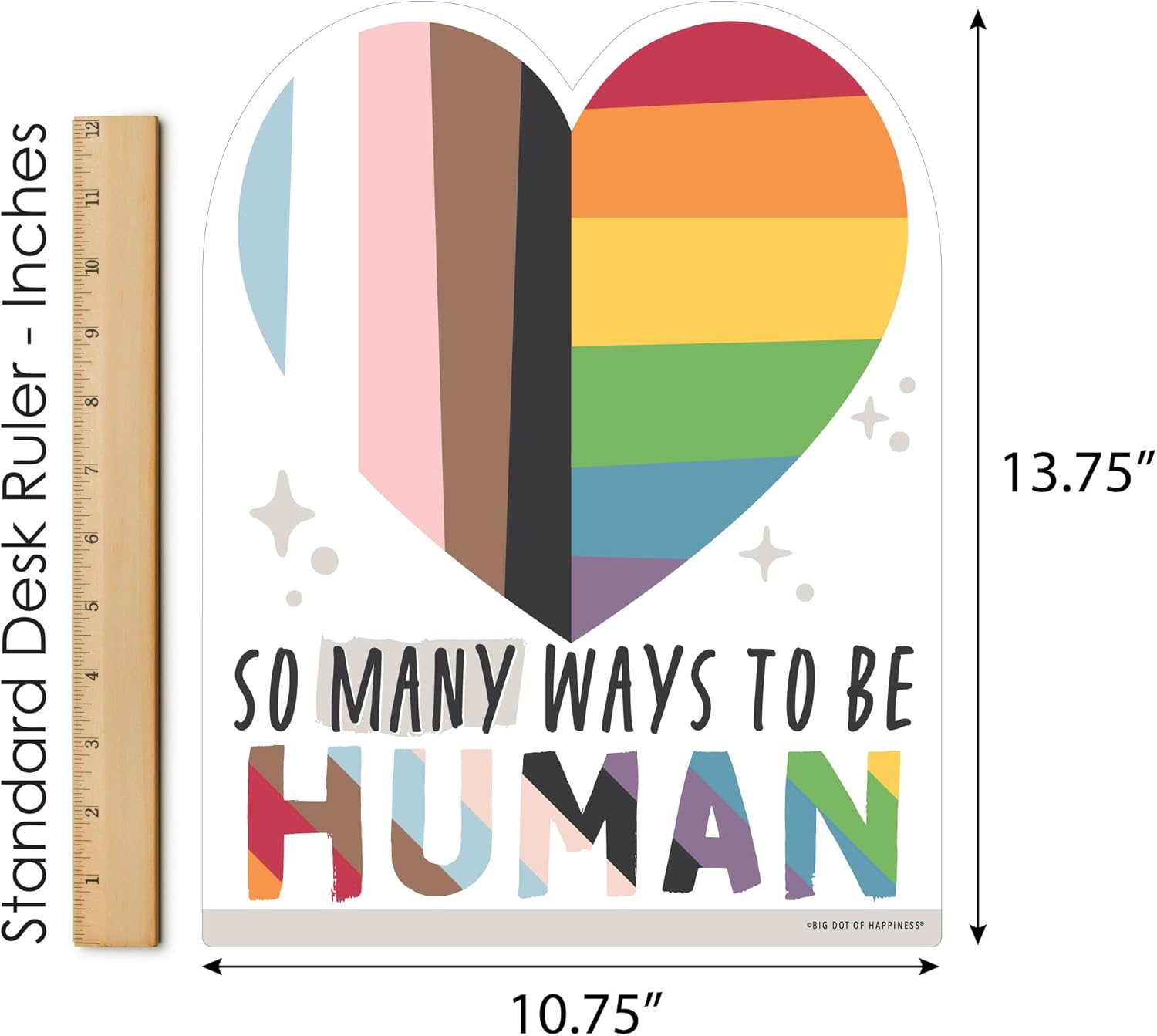 Big Dot of Happiness So Many Ways to Be Human – Letrero de césped al aire libre – Cartel de orgullo para patio – 1 pieza
