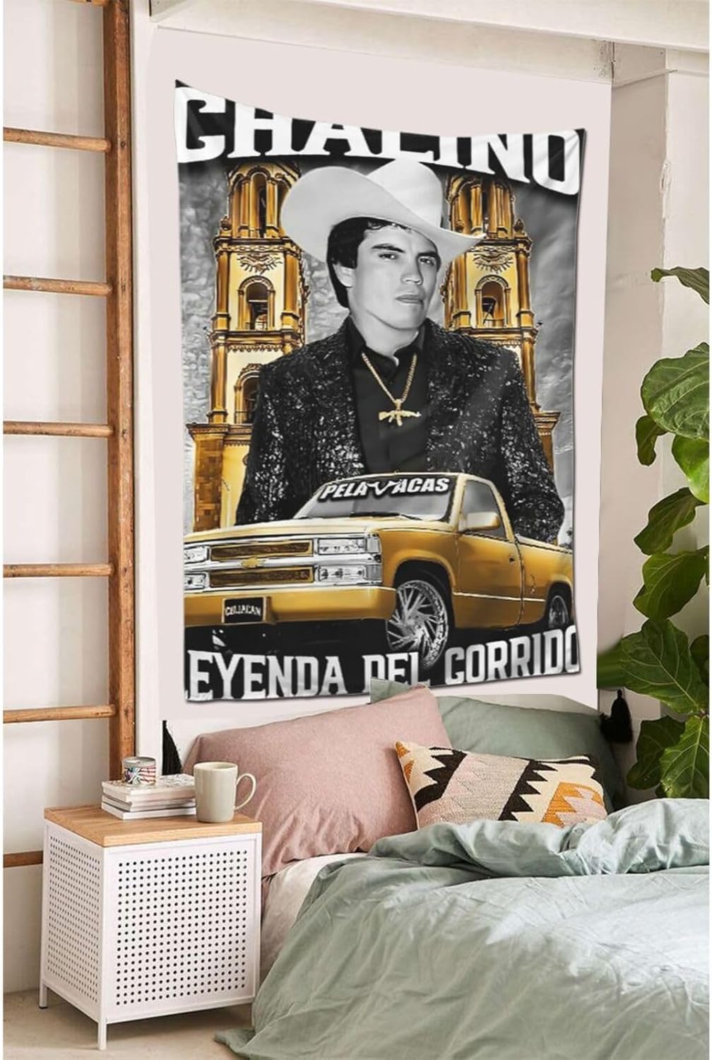 Uoajzxoi Chalino – Tapiz de arte de pared de Sánchez, cantante y compositor, para dormitorio, elegante decoración de pared, manteles de decoración