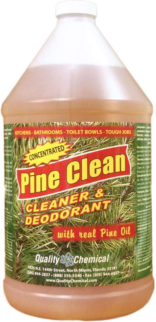Quality Chemical Pine Clean un limpiador desodorante potente, agradable y con aceite de pino puro más jabón de 1 galón (128 oz.)