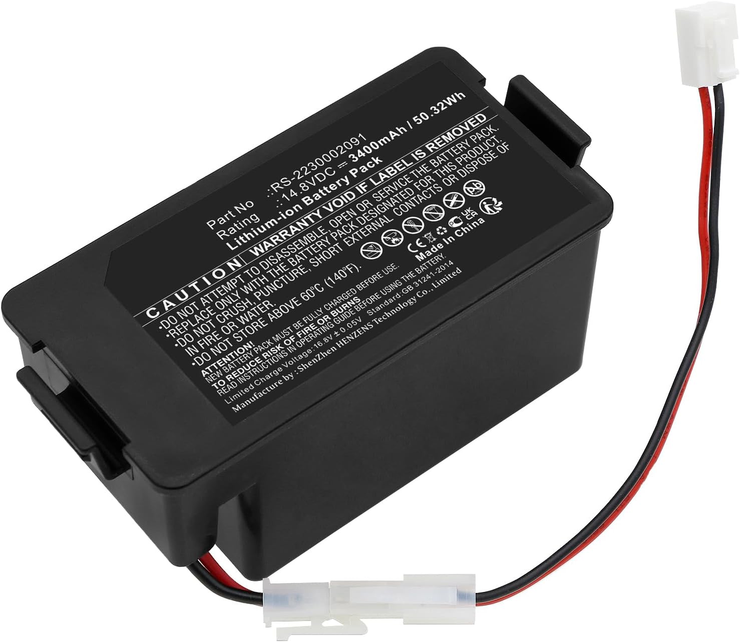 Synergy Digital Vacuum Cleaner Battery, Compatible with Tefal RS-2230002091 Vacuum Cleaner, (Li-ion, 14.8V, 3400mAh) Ultra High Capacity,