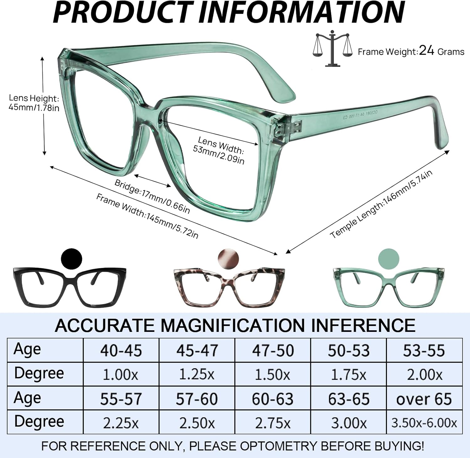 Gafas de lectura de gran tamaño para mujeres y hombres, lectores cuadrados grandes de 1.0 1.25 1.5 1.75 2.0 2.25 2.5 a 3.5