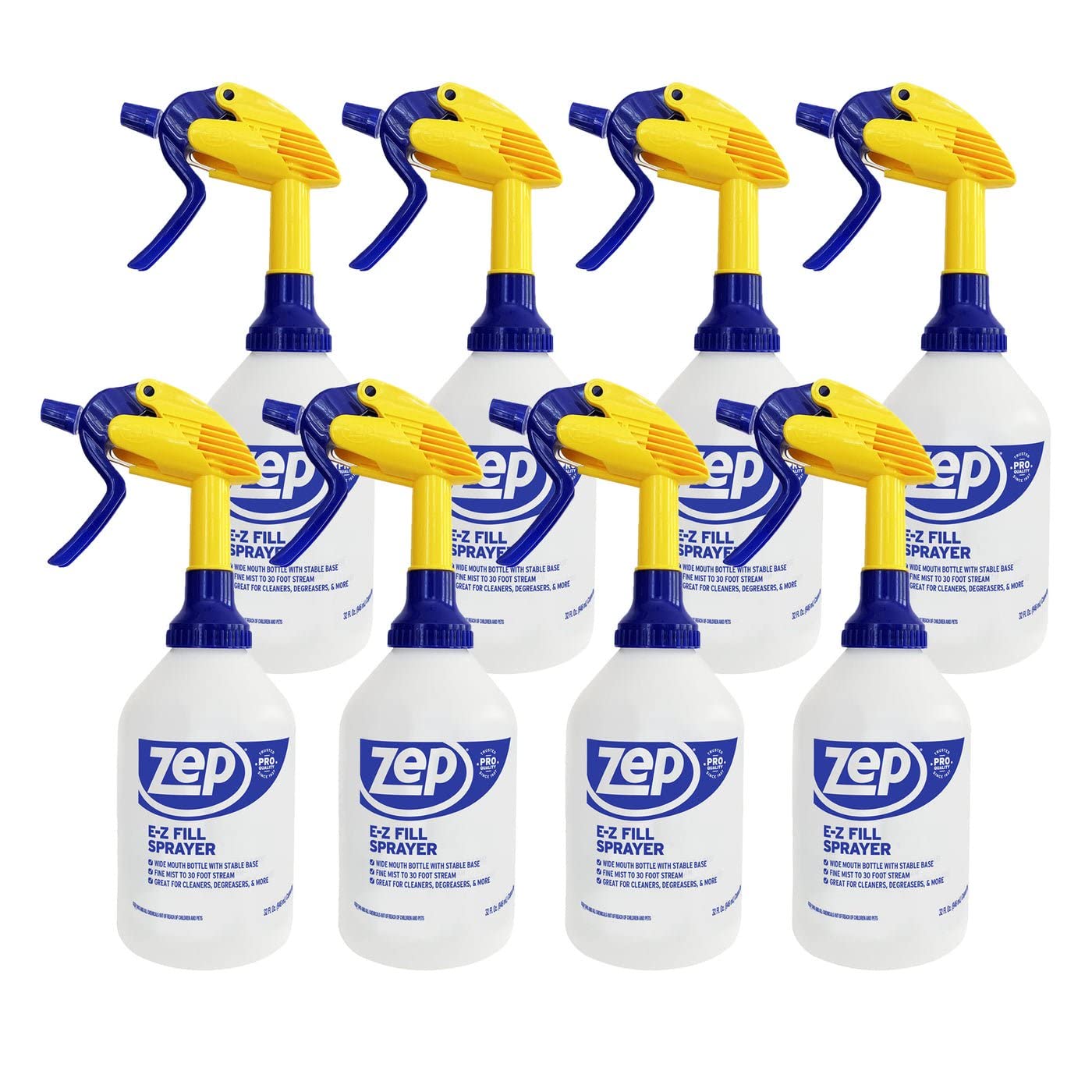 Zep High Output Chemical Pro Pulverizador de 32 onzas (caja de 8), boca ancha para un fácil vertido