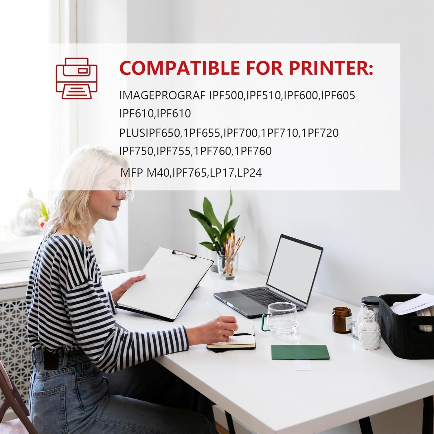 PFI-102 Depósito de tinta de 5 colores (5 unidades, negro matenegrocianmagentaamarillo)  Compatible Loment PFI-102MBK PFI-102BK PFI-102C PFI-102M