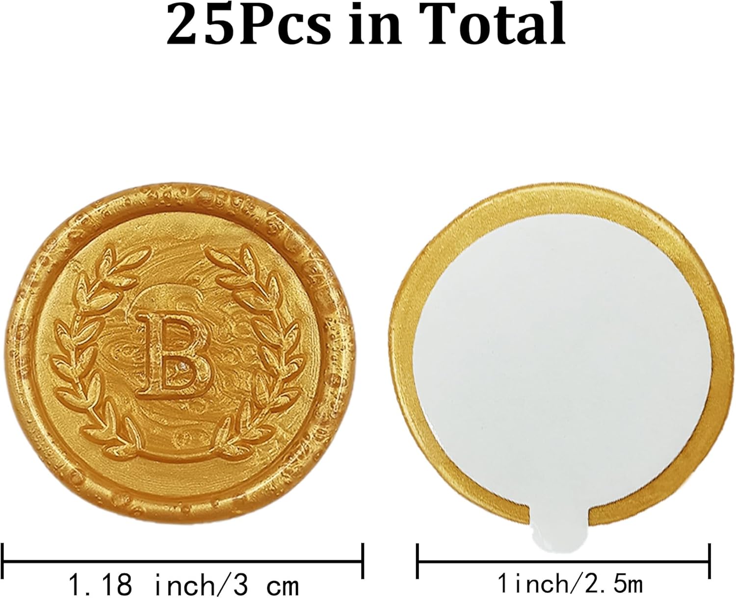 25 calcomanías adhesivas de cera con letra B, hechas a mano, sin necesidad de sellar, rasgar y usar calcomanías de cera para invitaciones de boda,