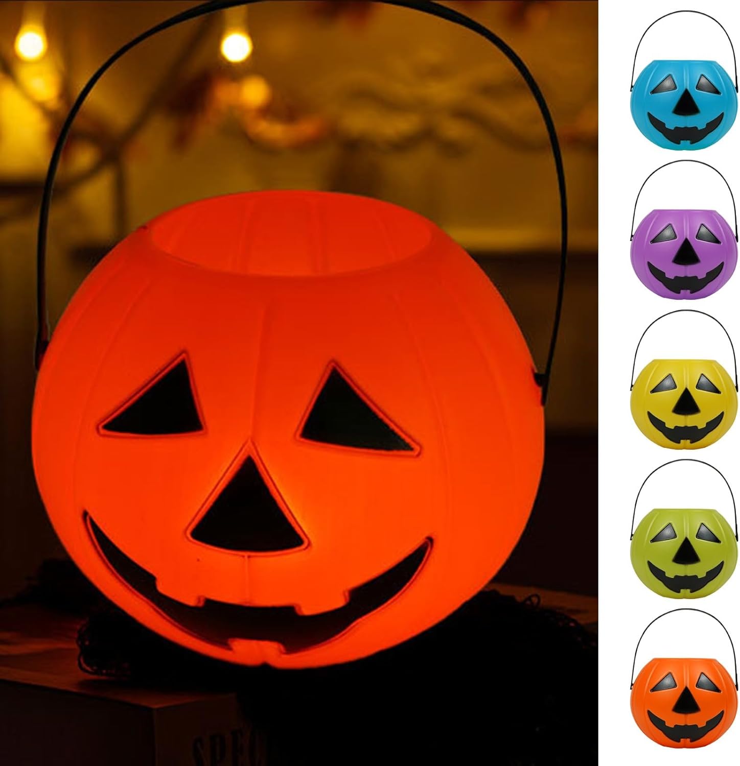 2 cubos de calabaza de Halloween, cubos portátiles de caramelo de calabaza, dulce o truco, cubo de caramelo de calabaza, regalo de calabaza, adorno