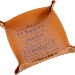 Regalo del día del jefe para mujeres y hombres, bandeja de valet para hombres, bandeja de cuero, organizador de almacenamiento de escritorio para Regalo del día del jefe para mujeres y hombres, bandeja de valet para hombres, bandeja de cuero, organizador de almacenamiento de escritorio para