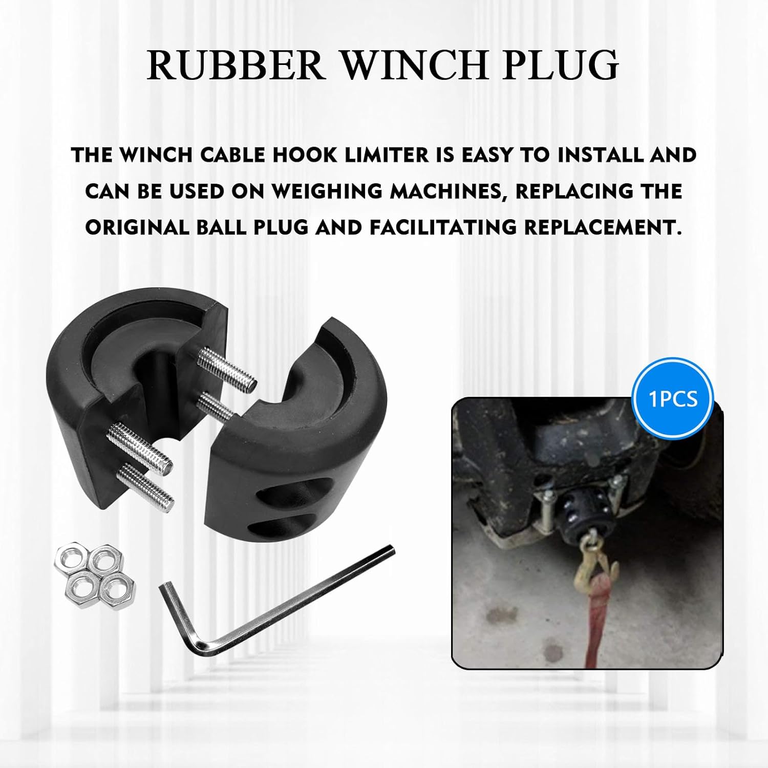 pvotawp Tapón de goma para cabrestante, accesorios de cabrestante para camión, UTV, ATV, SUV, ORV, tapón de gancho de cable de cabrestante