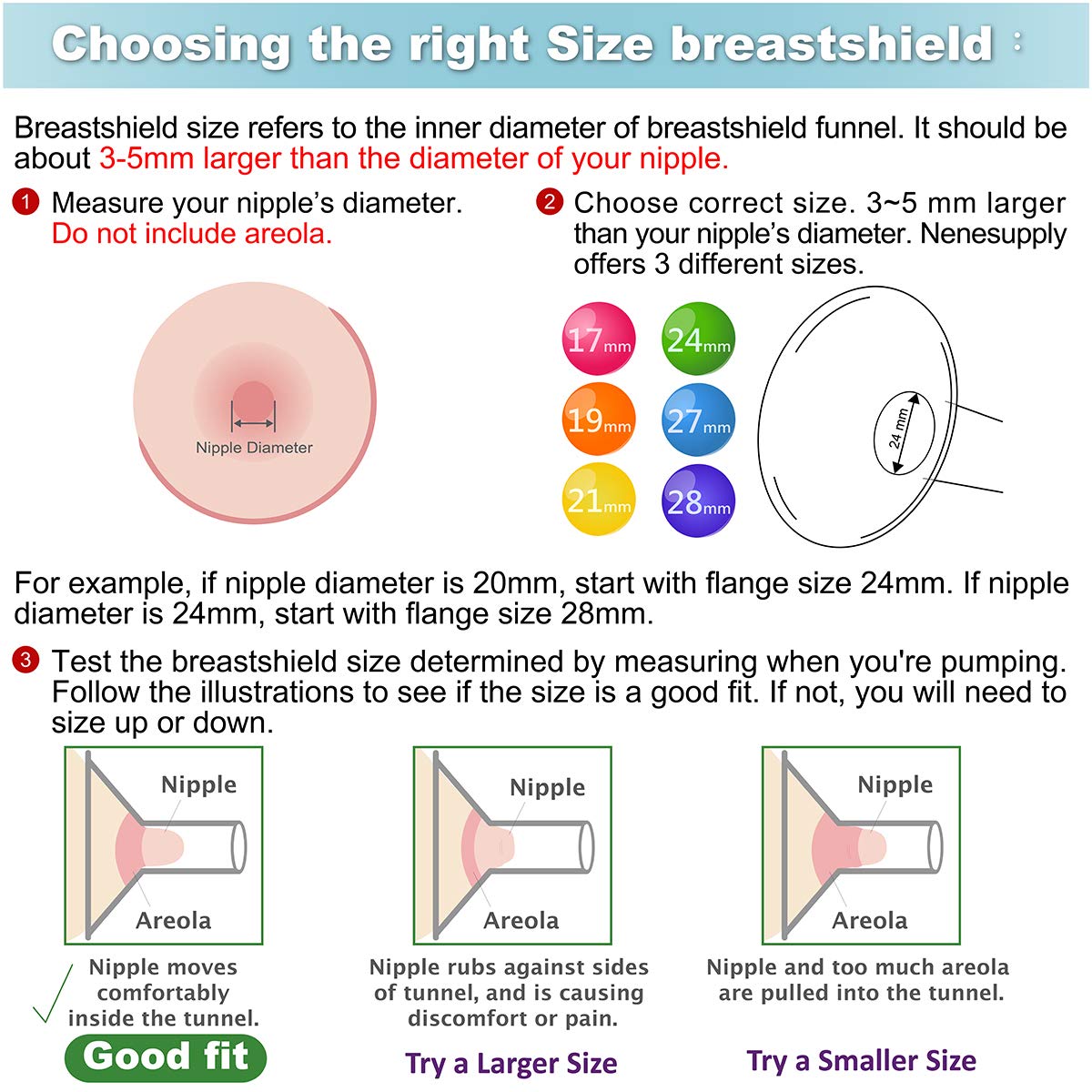 Nenesupply Piezas de bomba con bridas de 0.827 in compatibles con bomba Medela en piezas de estilo Accesorios Extractor de leche No piezas