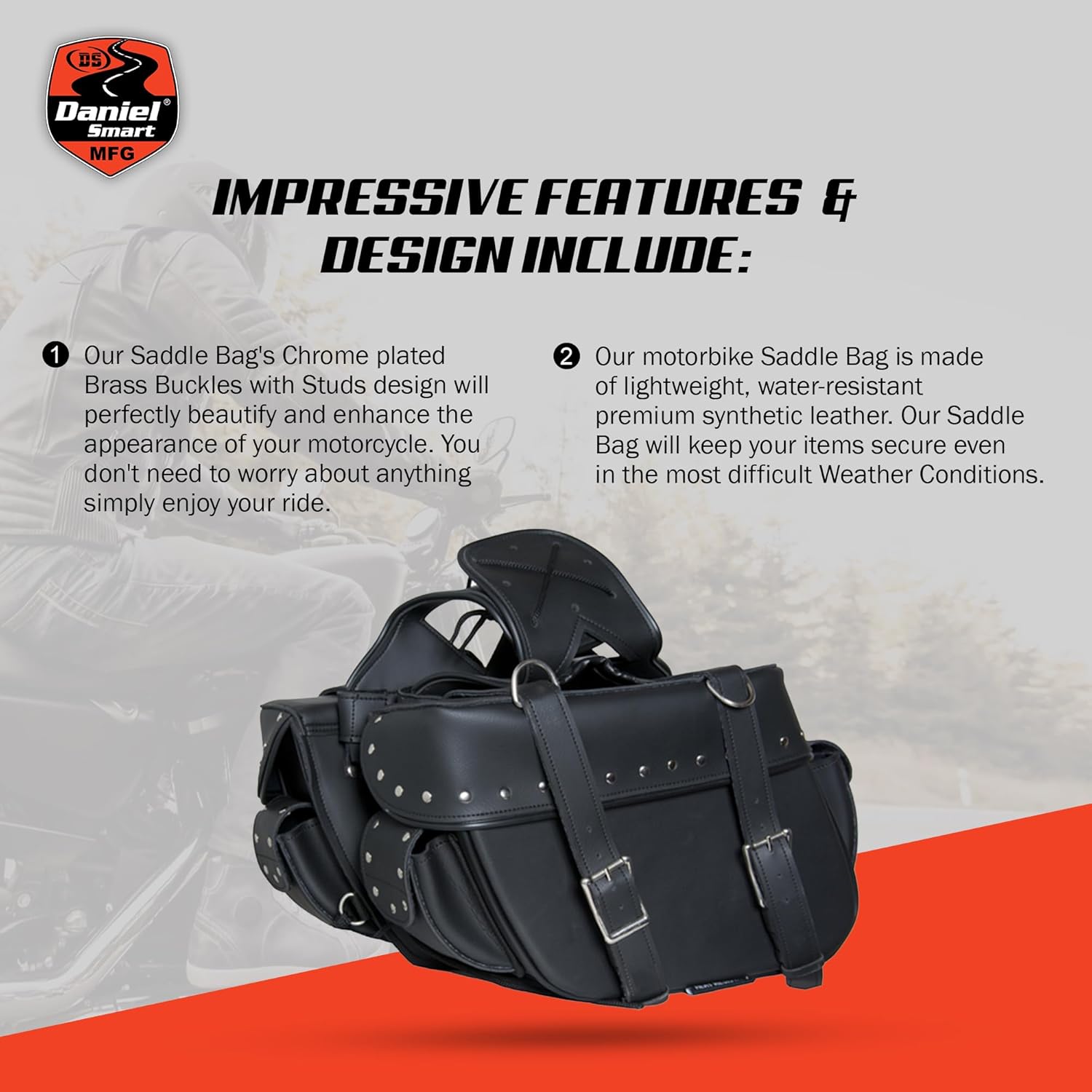 Daniel Smart – Bolsa para sillín de motocicleta, impermeable y duradera, piel sintética de alta calidad con resistente al calor en la parte inferior