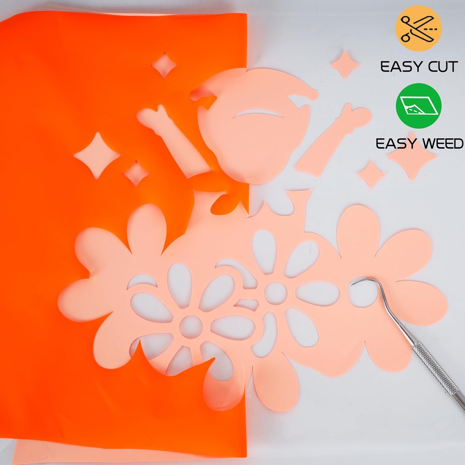 RENLITONG – Vinilo de transferencia de calor mate 3D Puff HTV naranja de 12 pulgadas por 6 pies, rollo para planchar para prensa de calor, camisetas