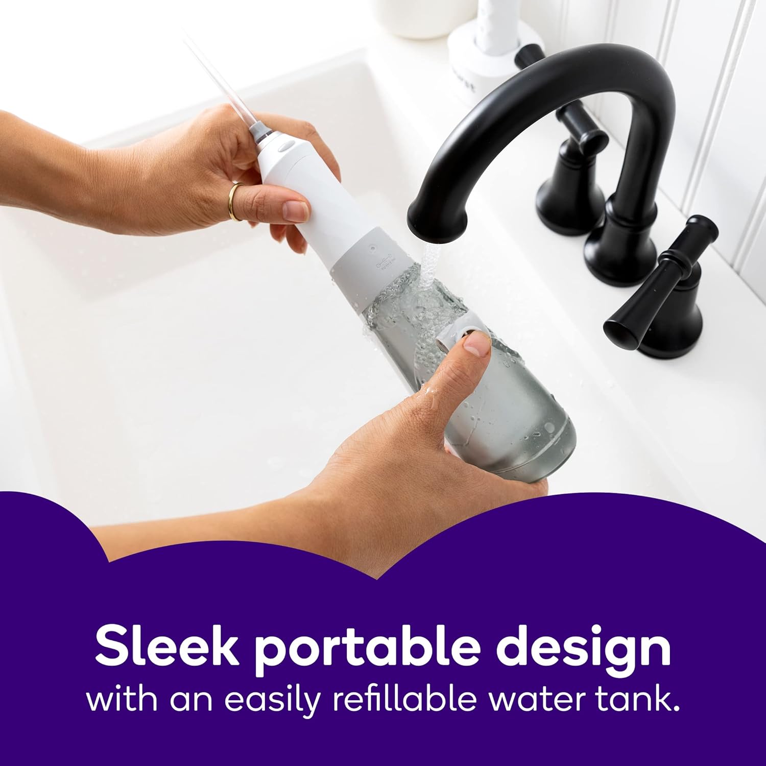 BURST Irrigador de agua  Hilo de agua eléctrico inalámbrico  3 modos, resistente al agua  Portátil para viajes con bolsa de viaje  Picadores de agua