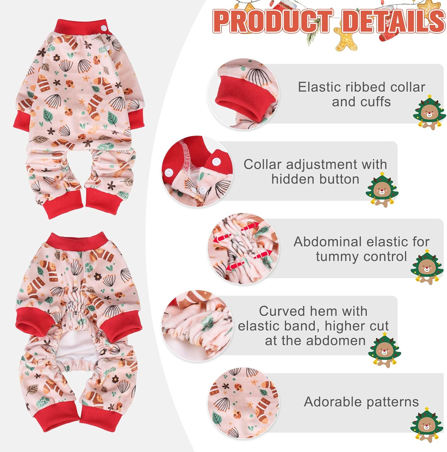 BEAUTYZOO Pijama elástico para perros pequeños y medianos, ropa de terciopelo suave para primavera y verano, para niñas y niños, con cuello