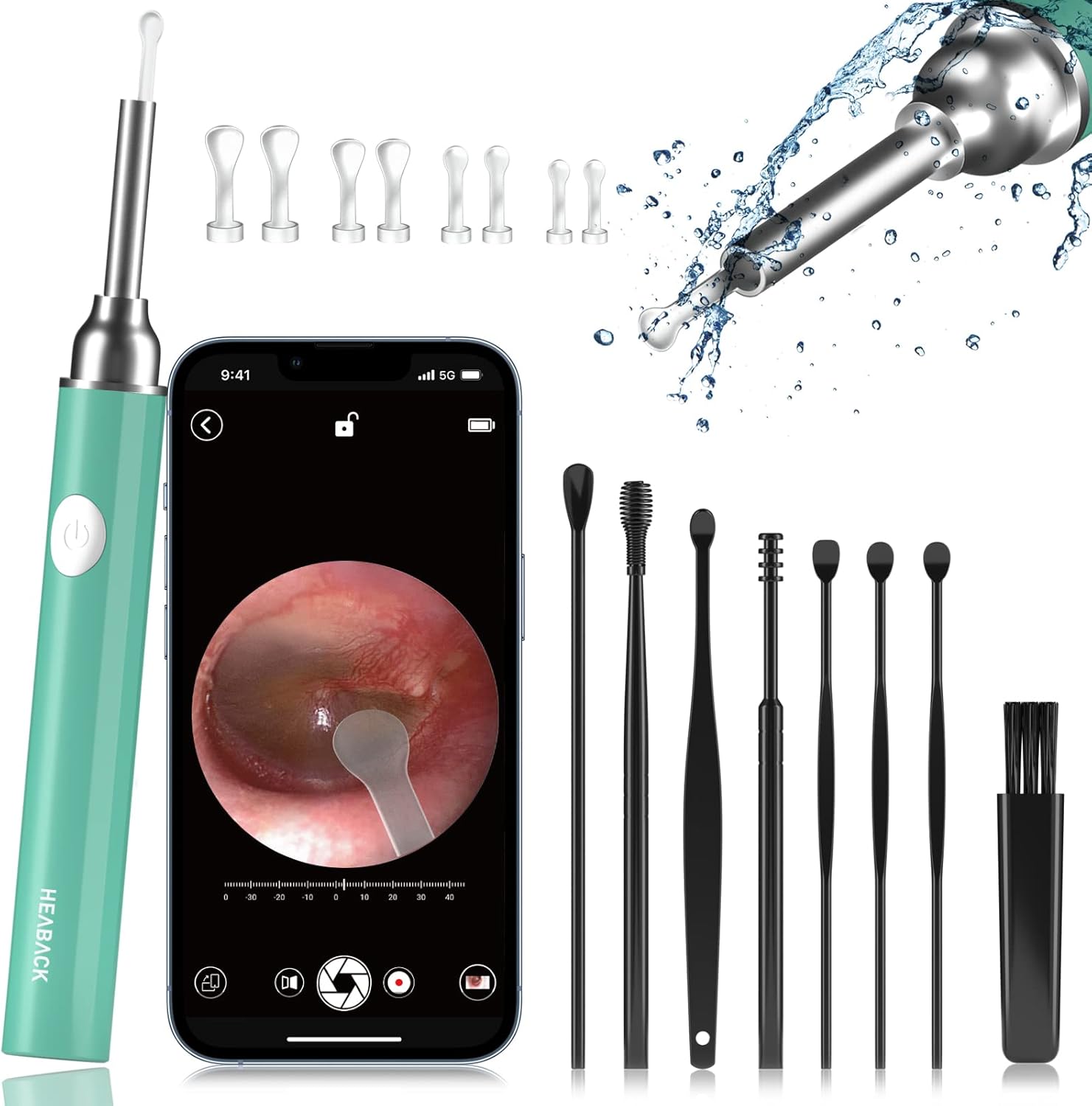 Ear Wax Removal Tool, Smart Ear Cleaner, Ear Camera Scope with Light Smartphone Ear HD Video Otoscope Wax Cleaner Works with Apple iOS iPhone,