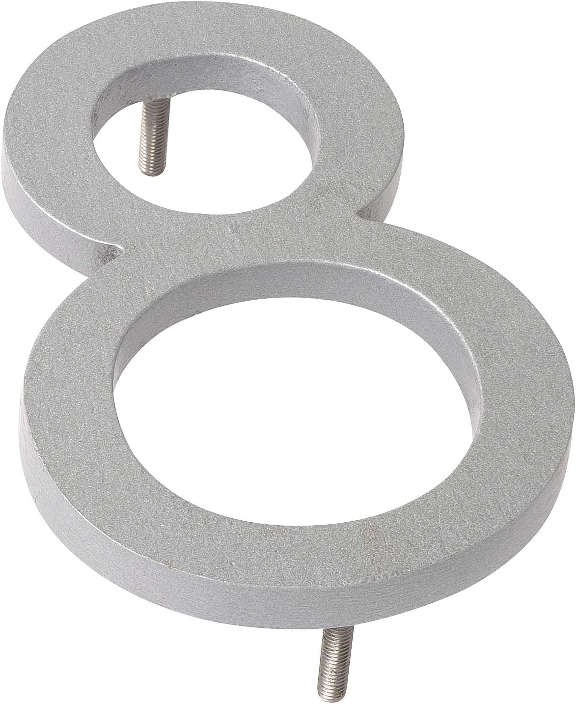 Montague Metal Products MHN-6-F-SR1-8 Números flotantes modernos de aluminio cepillado sólido, 6 pulgadas, plata con recubrimiento en polvo