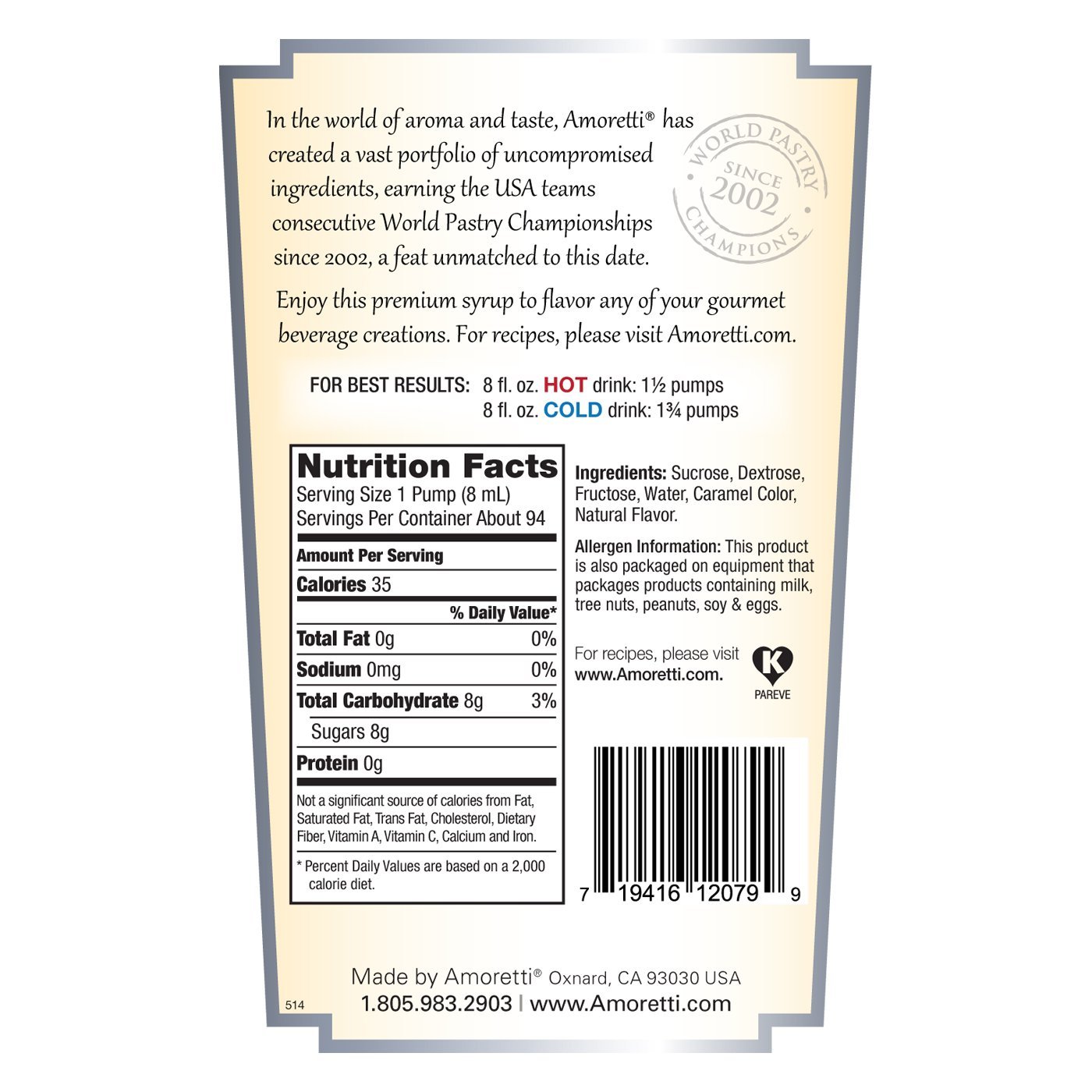 Amoretti Jarabe de cerveza de raíz prémium (25.4 fl oz)