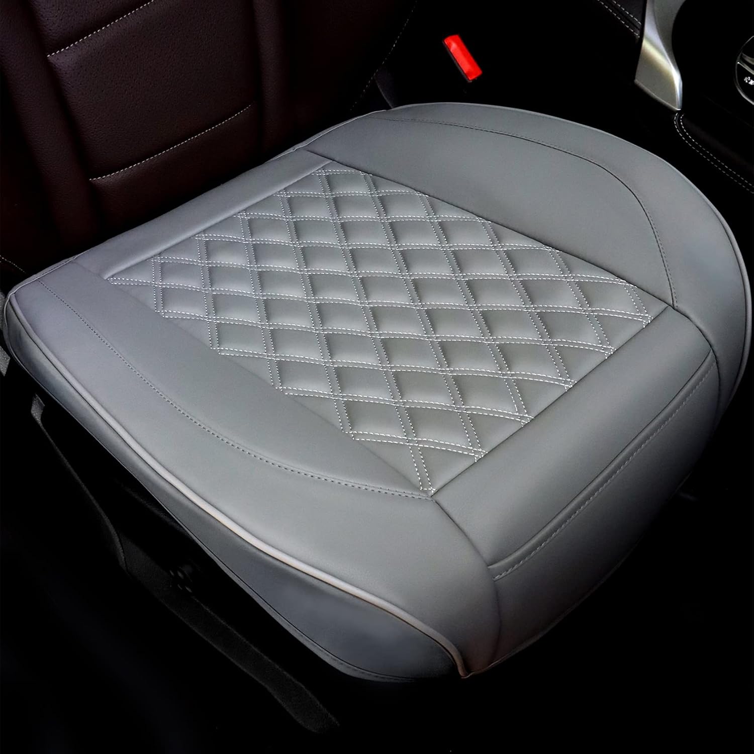 Cusaota 2 fundas protectoras de asiento de automóvil para parte inferior de asiento delantero, de piel sintética de lujo, para el interior del