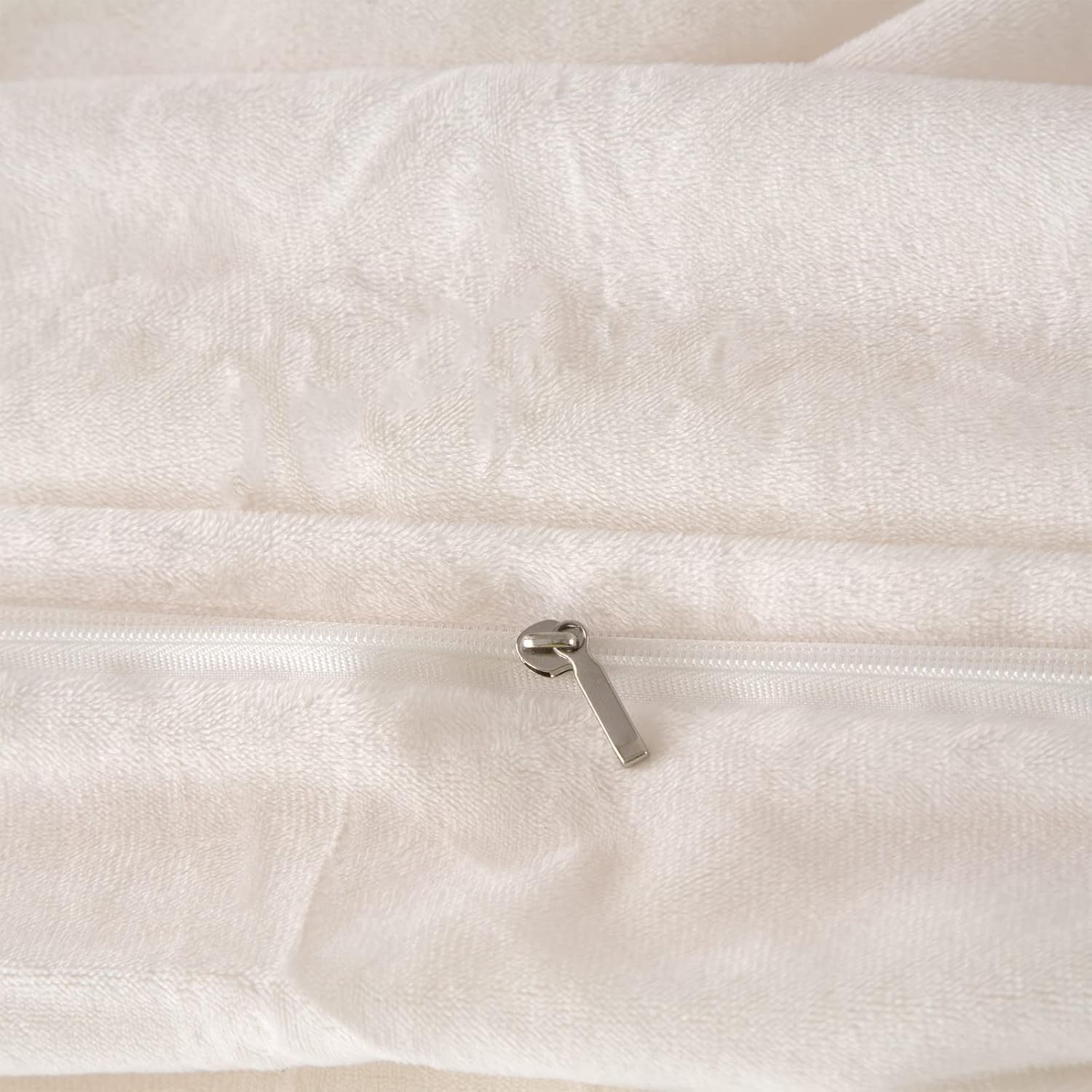 EMME Juego de funda de edredón de felpa de color blanco, tamaño Queen, juego de funda de edredón mullida de lujo para cama Queen, fundas de edredón