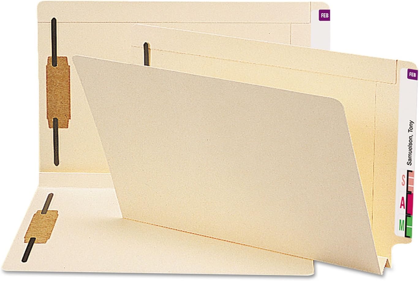 Smead Carpeta de archivos con pestaña final de capacidad adicional, Shelf-Master con pestaña de corte recto reforzada, 2 sujetadores, expansión de
