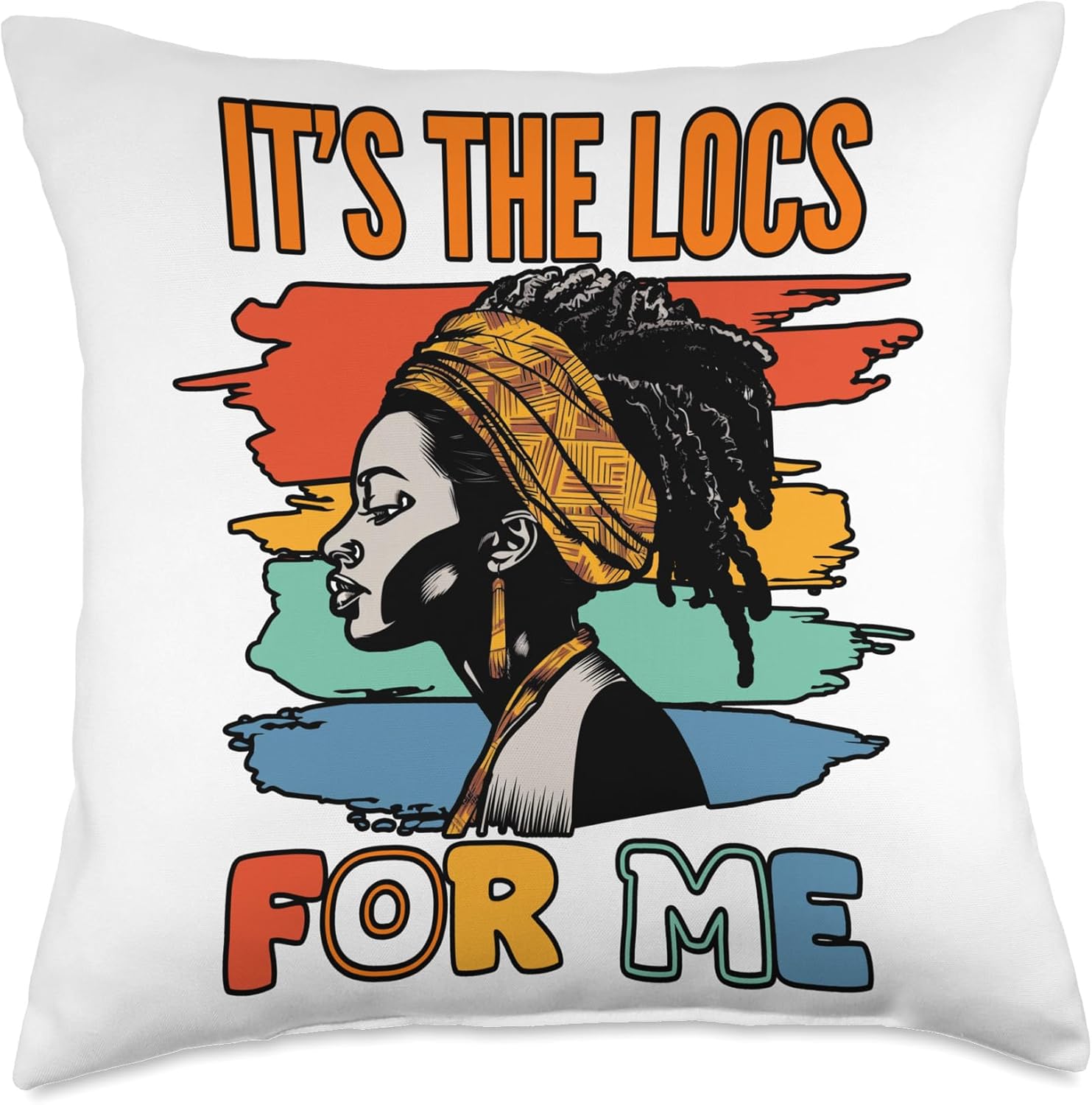 Locs Afro Dreadlocks Love Natural Beauty Hair It’s the Locs for Me Afro Hair – Almohada negra de niña africana americana, 18 x 18 pulgadas,