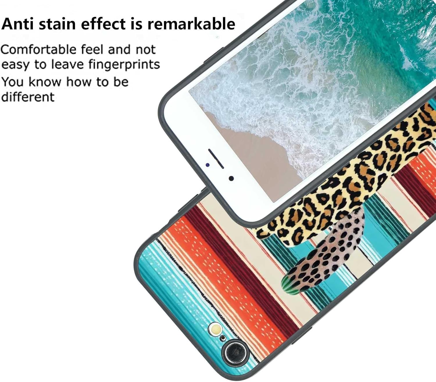 Funda compatible con iPhone SE (20222020)87 Western, turquesa occidental, cactus leopardo, guepardo, vaquera, rayas mexicanas, serape vaquero, para