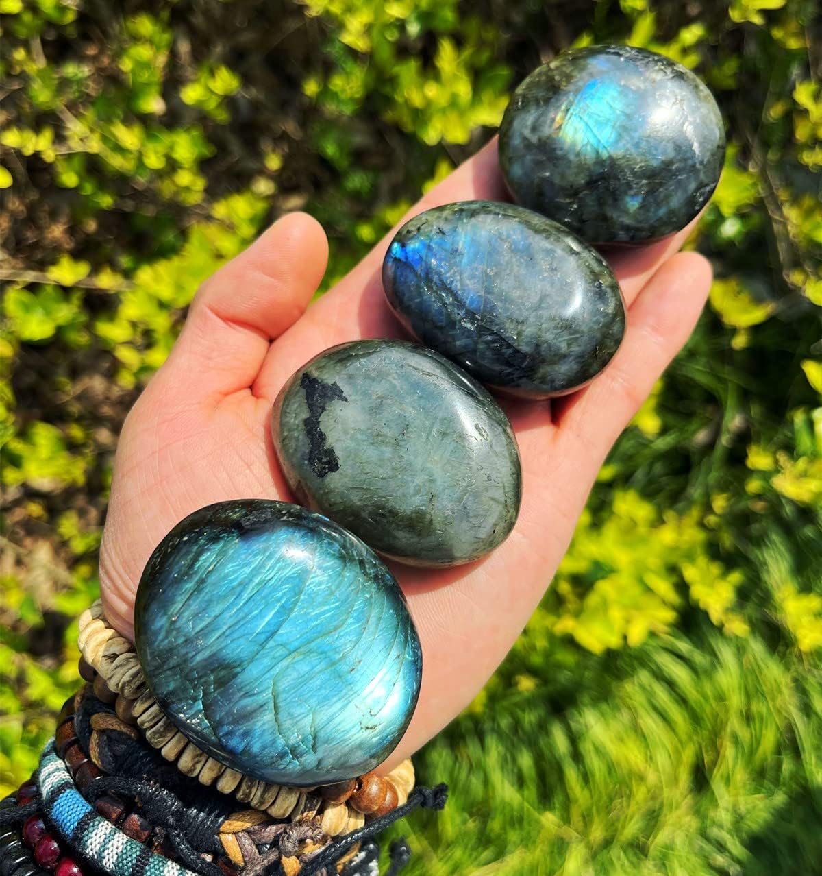 Zenkeeper Piedra de palma grande natural para preocupaciones pulida piedra de bolsillo para curación de cristales, alivio de ansiedad y estrés