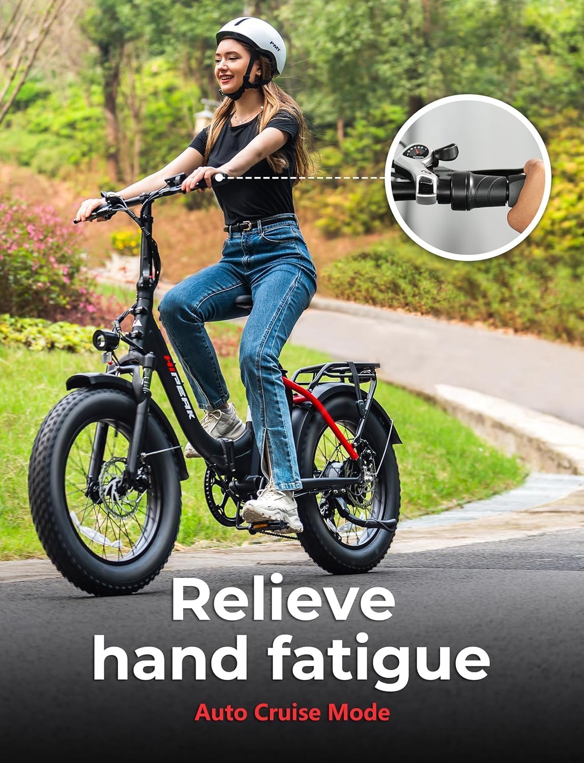 Bona Ebike Bicicleta eléctrica plegable para adultos, 750 W, velocidades de hasta 25 MPH, batería extraíble grande de 48 V 15 Ah, batería extraíble