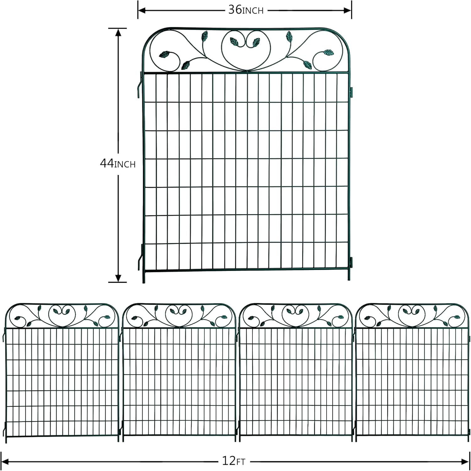 Neutype Paneles de valla de jardín, paneles de valla decorativos, valla de borde de jardín, valla al aire libre para perros, paneles de valla de