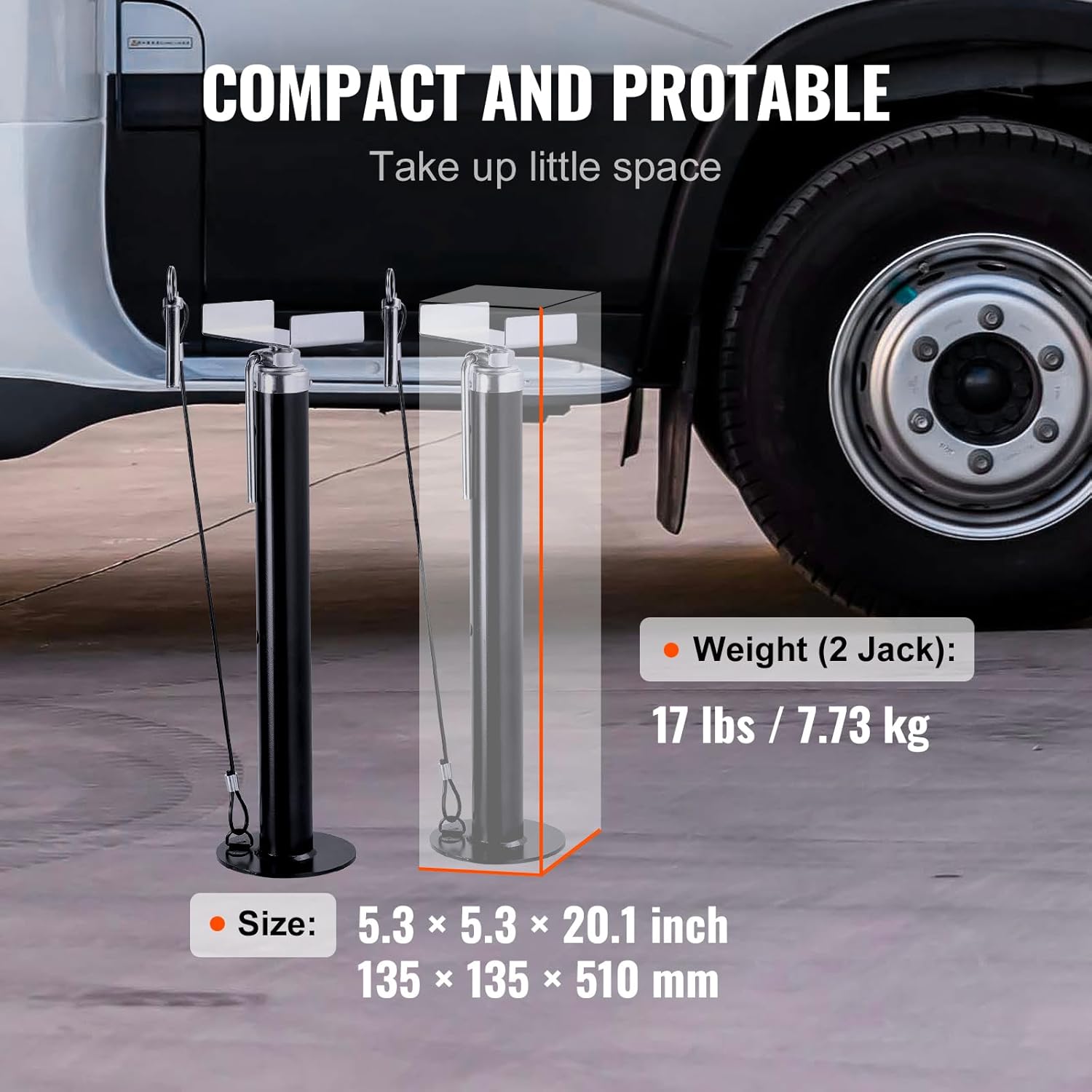 VEVOR RV Slide Out Support Jacks, 5000 lbs Capacity Each Slide Out Stabilizer, Adjusts from 20″-48″ Camper Slide Out Support Jacks, Heavy-Duty