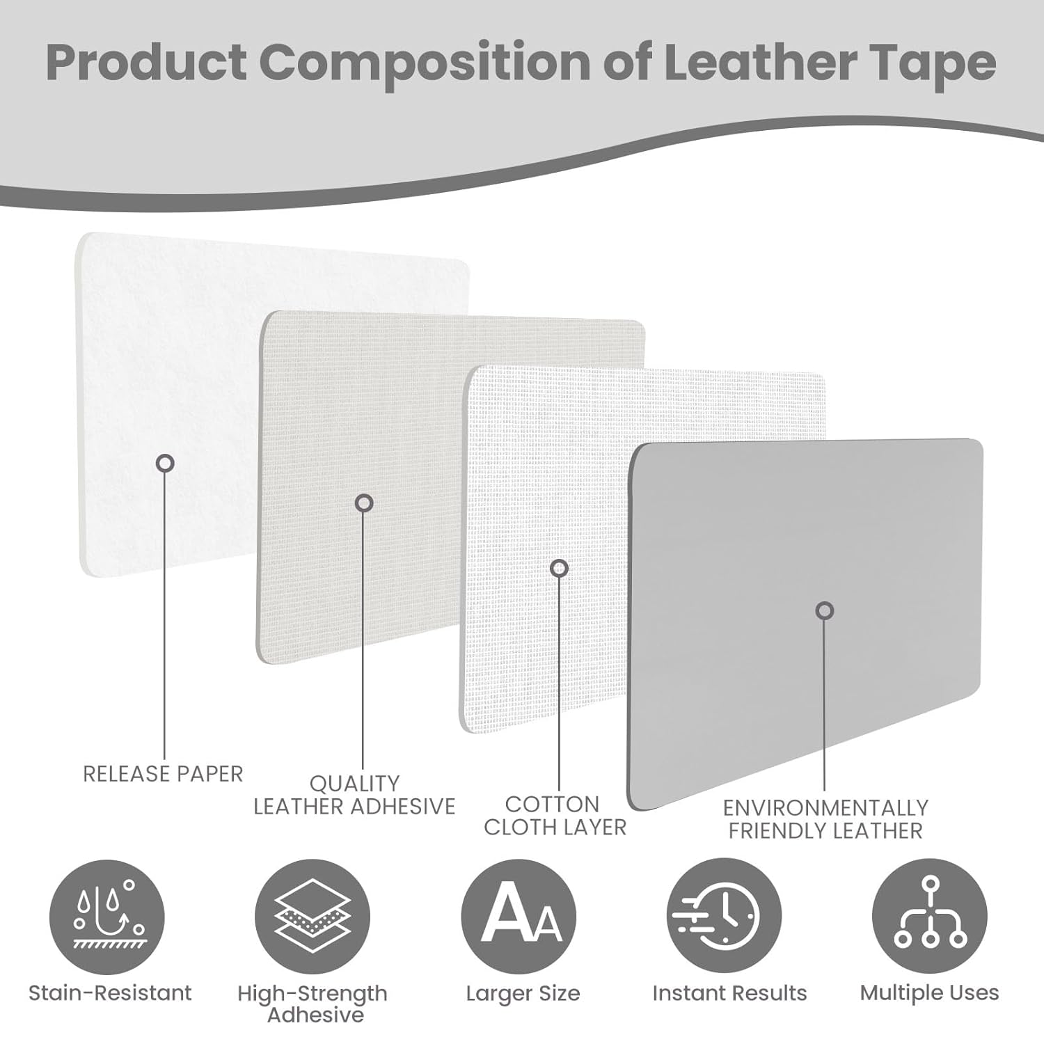 impolady Parche de reparación de cuero autoadhesivo, parches extra grandes de 17 x 79 pulgadas para muebles, cinta de cuero para reparación de