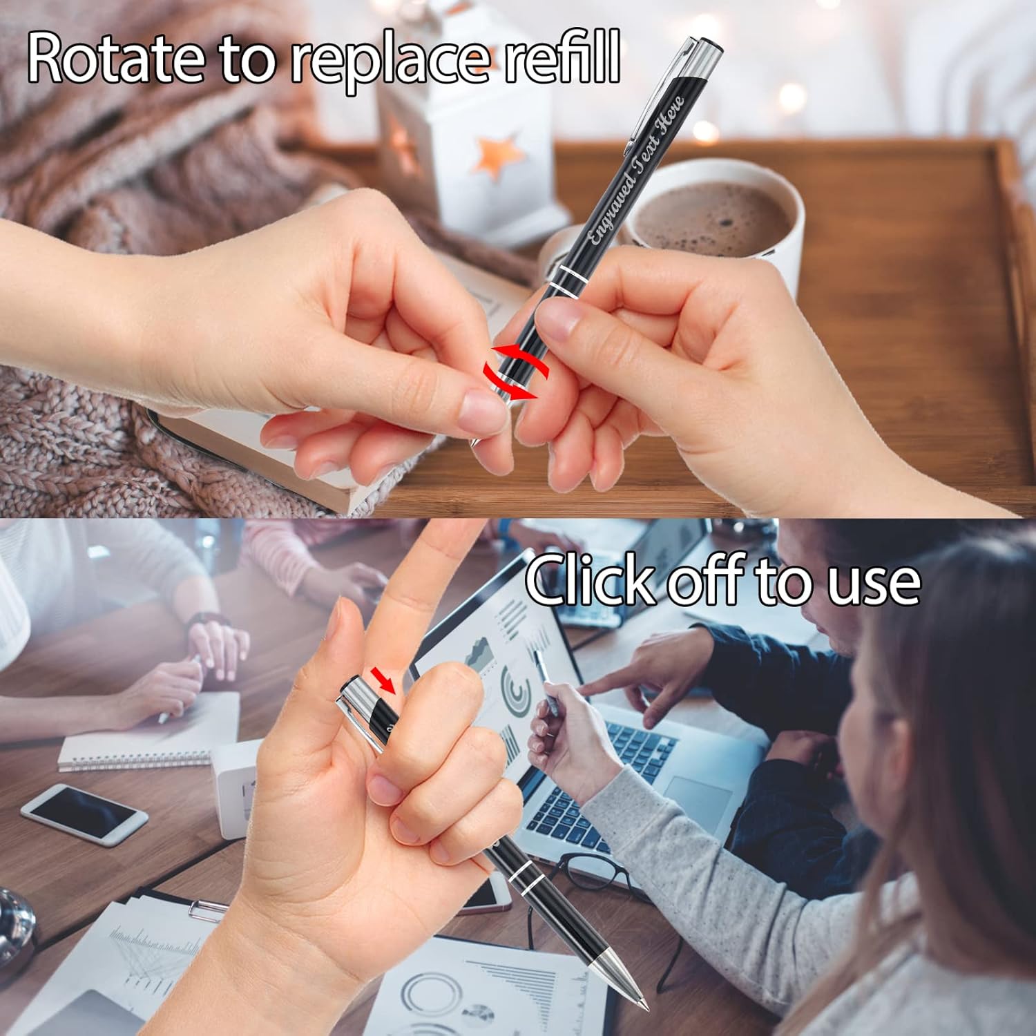Bolígrafos personalizados a granel con grabado sin nombre, bolígrafo de impresión personalizada, bolígrafo de metal pastel, regalo personalizado