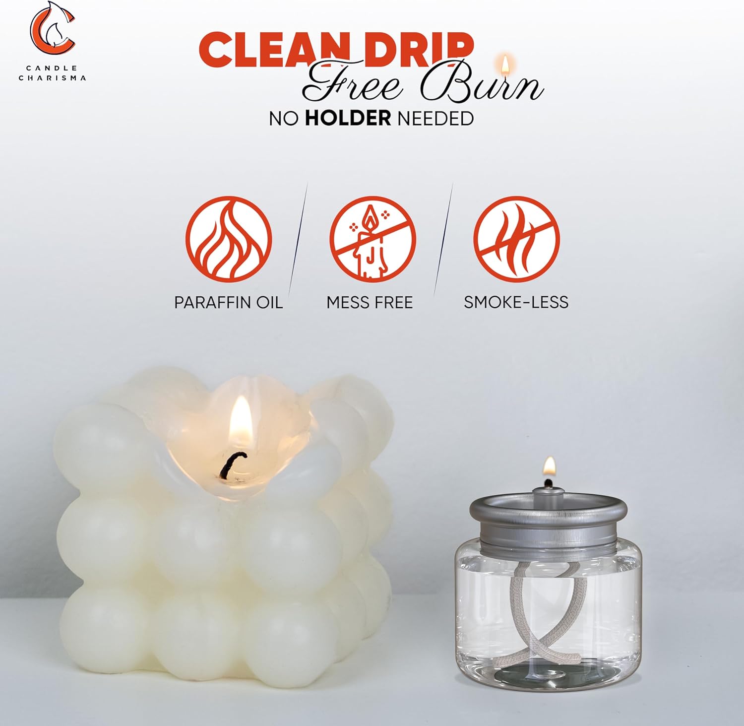 Candle Charisma Velas líquidas desechables, velas de té de aceite con tiempo de combustión extendido de 8 horas, vela líquida sin goteo, combustible