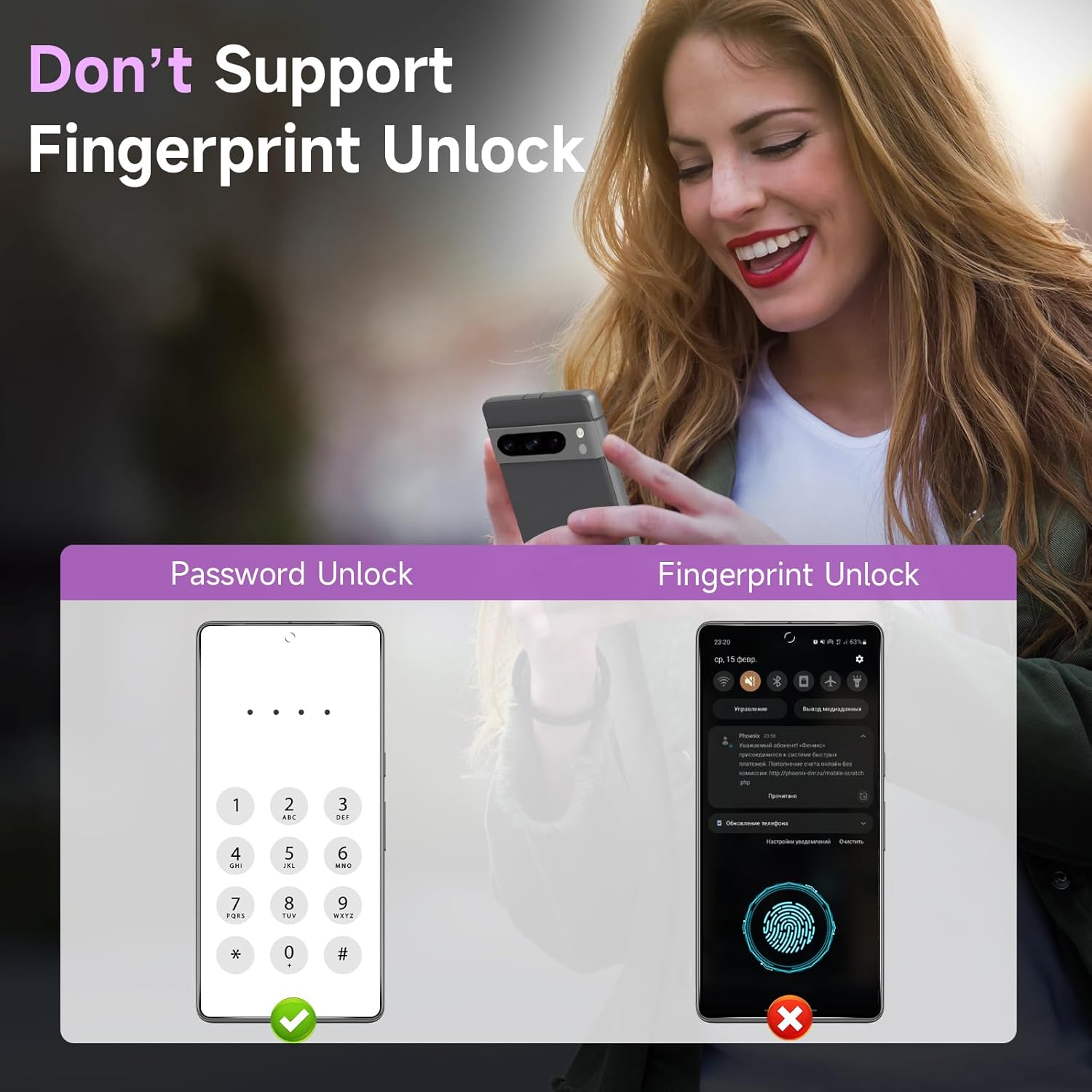YWXTW – Protector de pantalla de privacidad para Google Pixel 8Pro, protector de pantalla de vidrio templado inastillable para Google Pixel 8Pro,