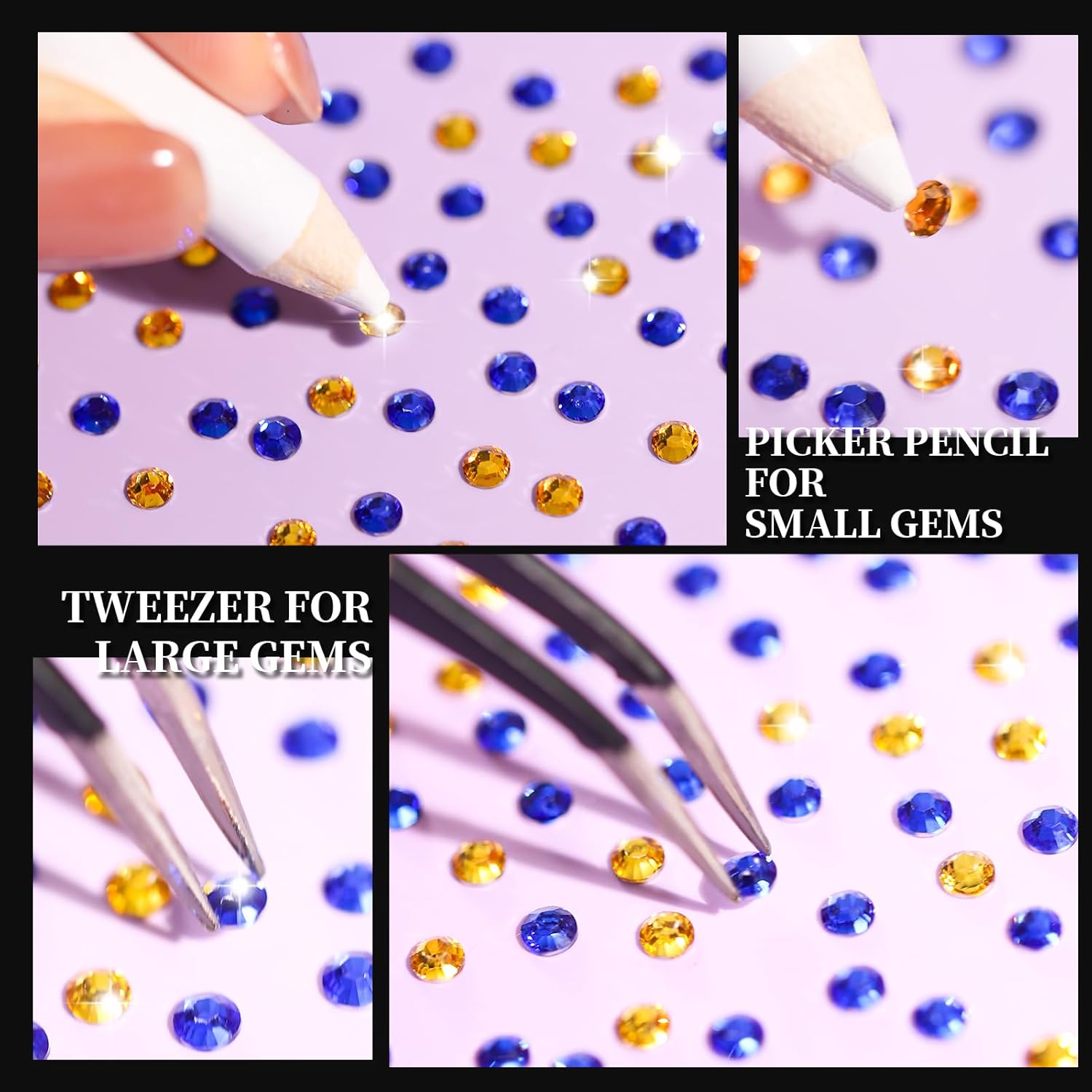 YGDZ Diamantes de imitación, 10000 piezas de diamantes de imitación para uñas, diamantes de imitación para manualidades, uñas, perlas de uñas,