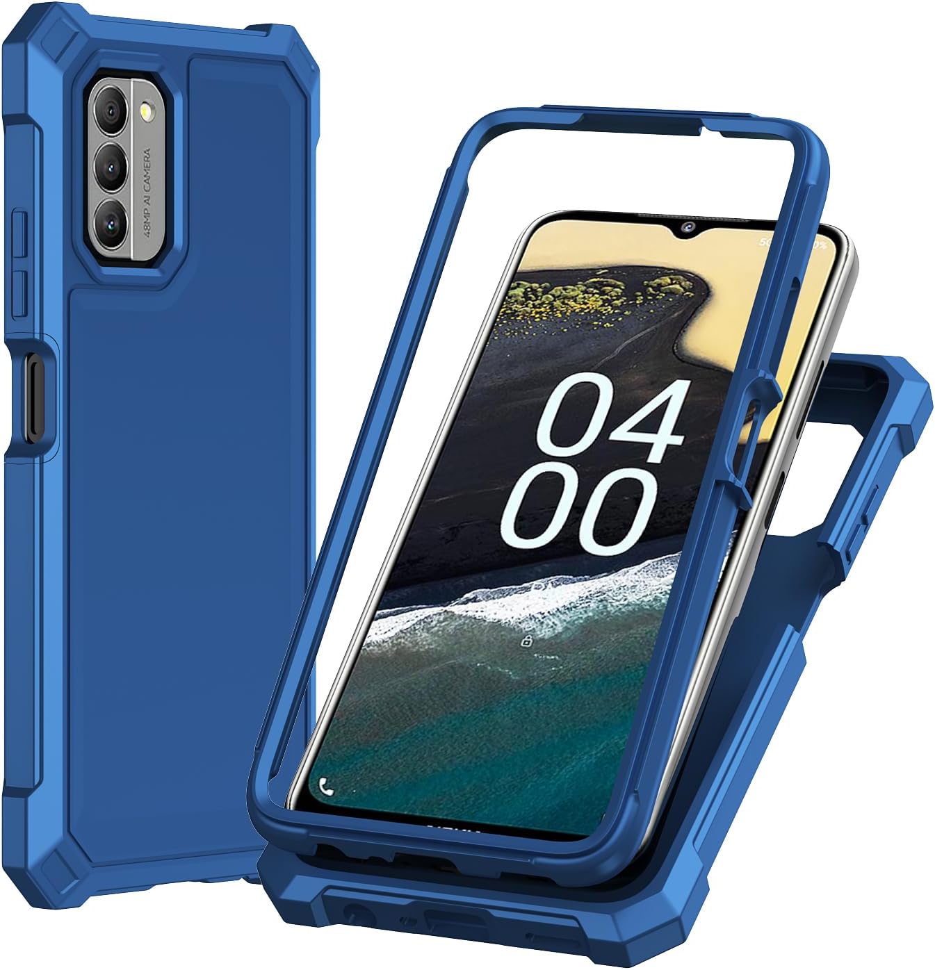 Funda para Nokia C300Nokia G100 con protector de pantalla, funda para teléfono Nokia C300 frente y trasera, protección de cuerpo completo, funda de
