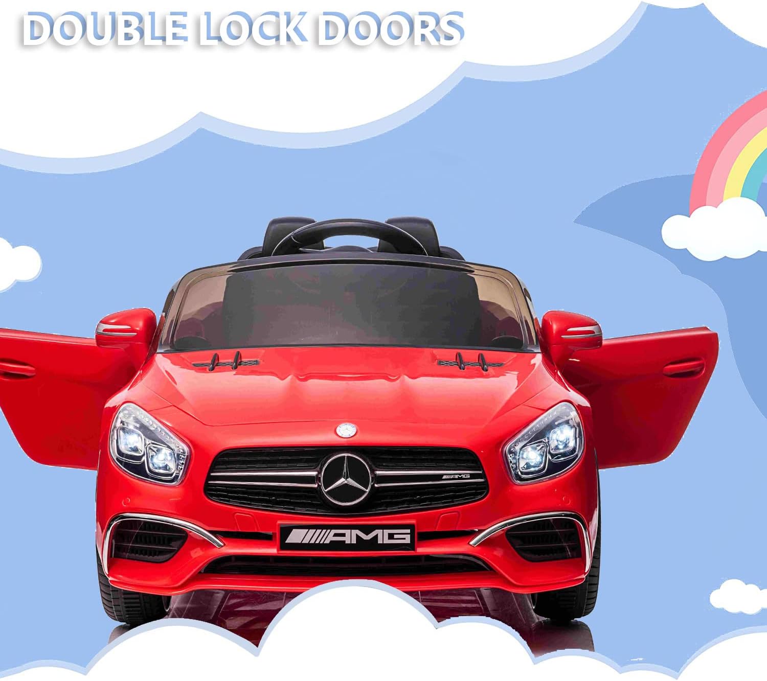 Coche eléctrico para niños de 12 V con control remoto para padres, ruedas eléctricas, 2 plazas, música, regalos de cumpleaños de Navidad para niños