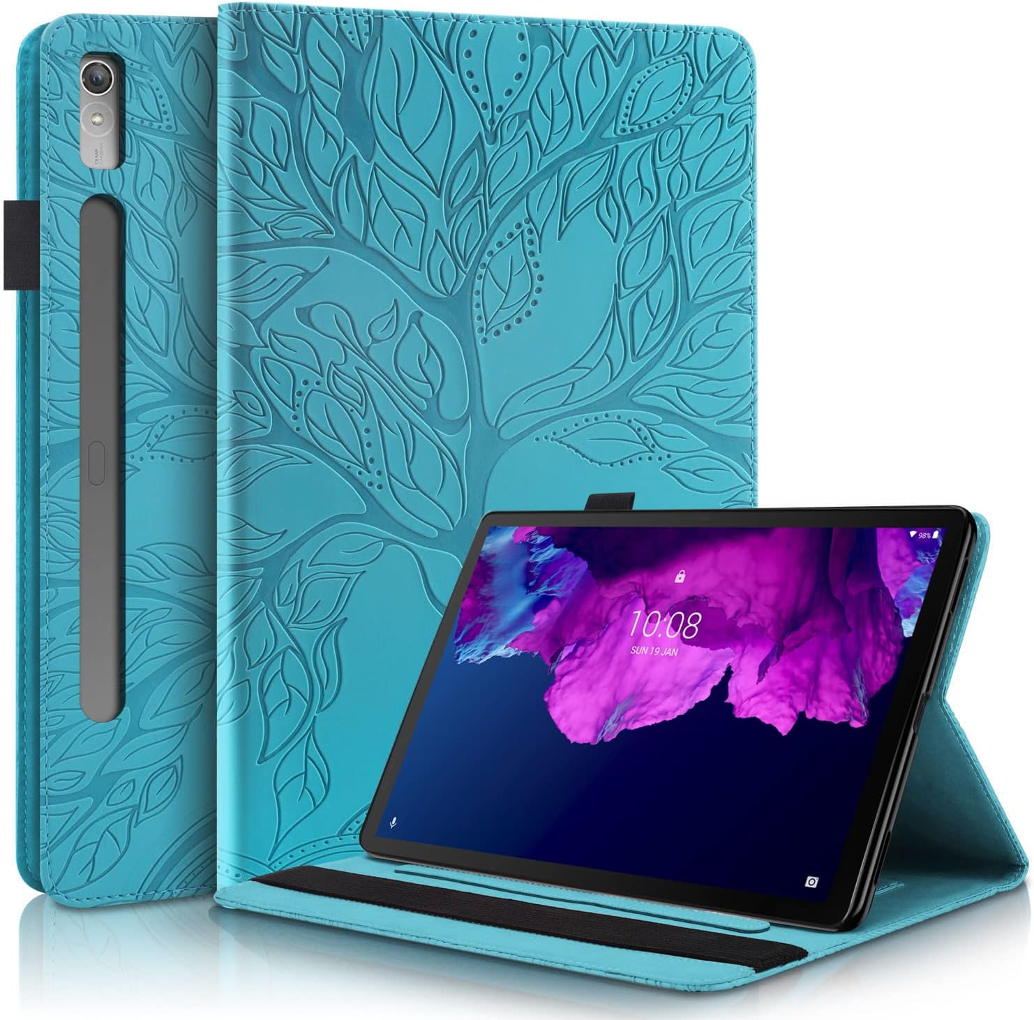 Funda para Lenovo Tab P11 Pro de 2 generaciónPad Pro 2022 de 11.2 pulgadas (TB-138FCTB-132FU) Funda de piel sintética con soporte para tarjeta para