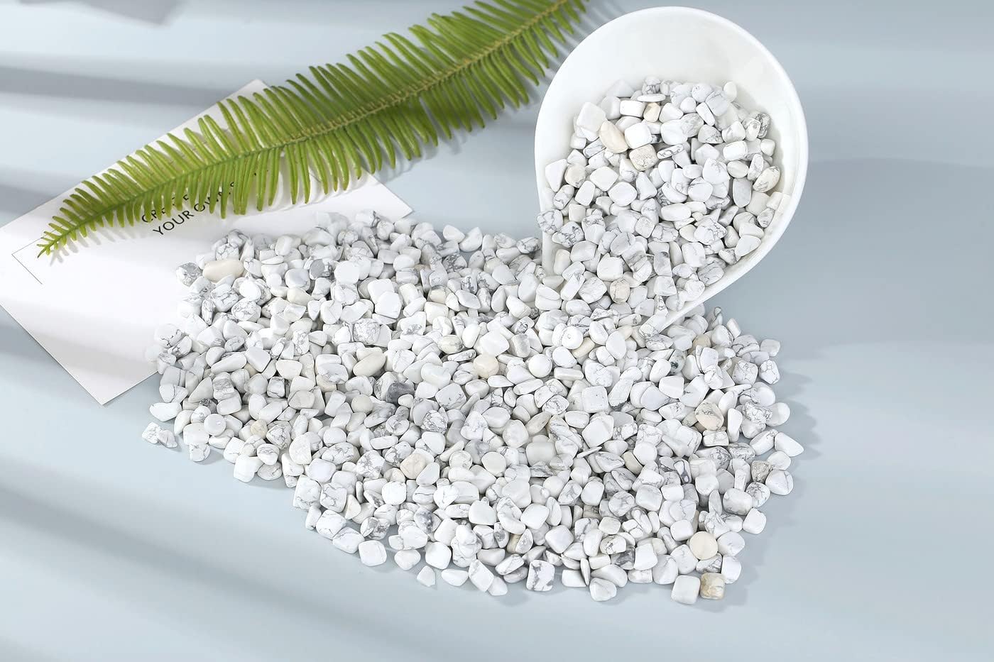 DUQGUHO Grava blanca turquesa – Rocas decorativas para acuario, grava de fluorita natural, cristales de fluorita a granel, grava para pecera, grava,